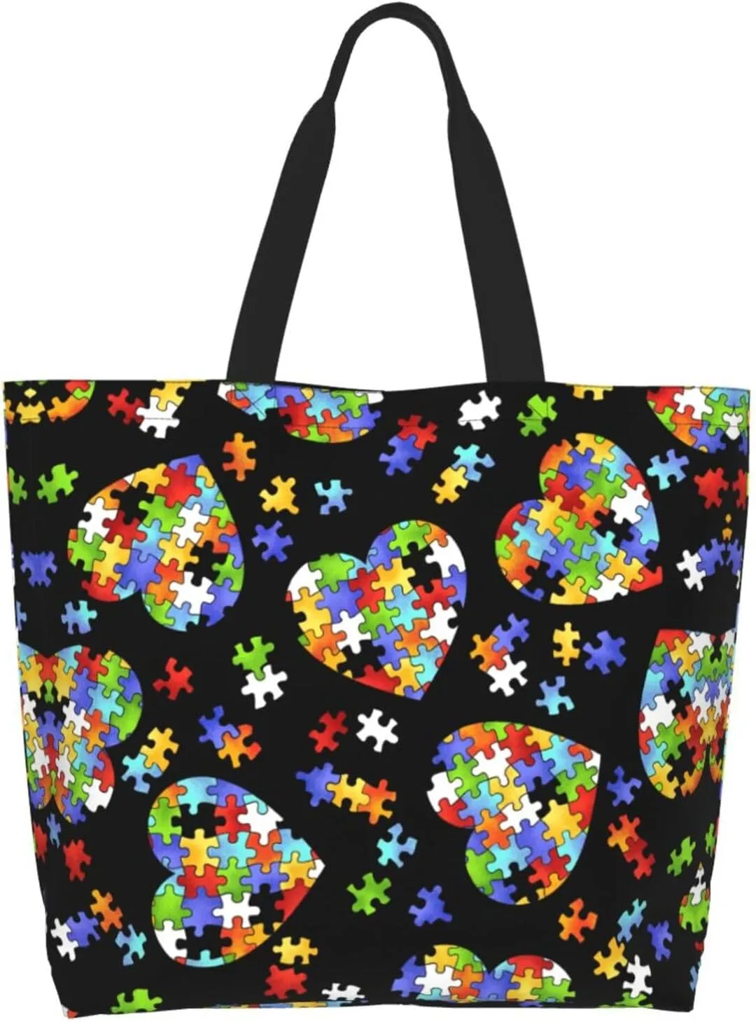 Animal Tiger Leopard Print Rose Flower Print Shoulder Bag For Women Shopping Bags Tote Bag Large Storage Grocery Bags