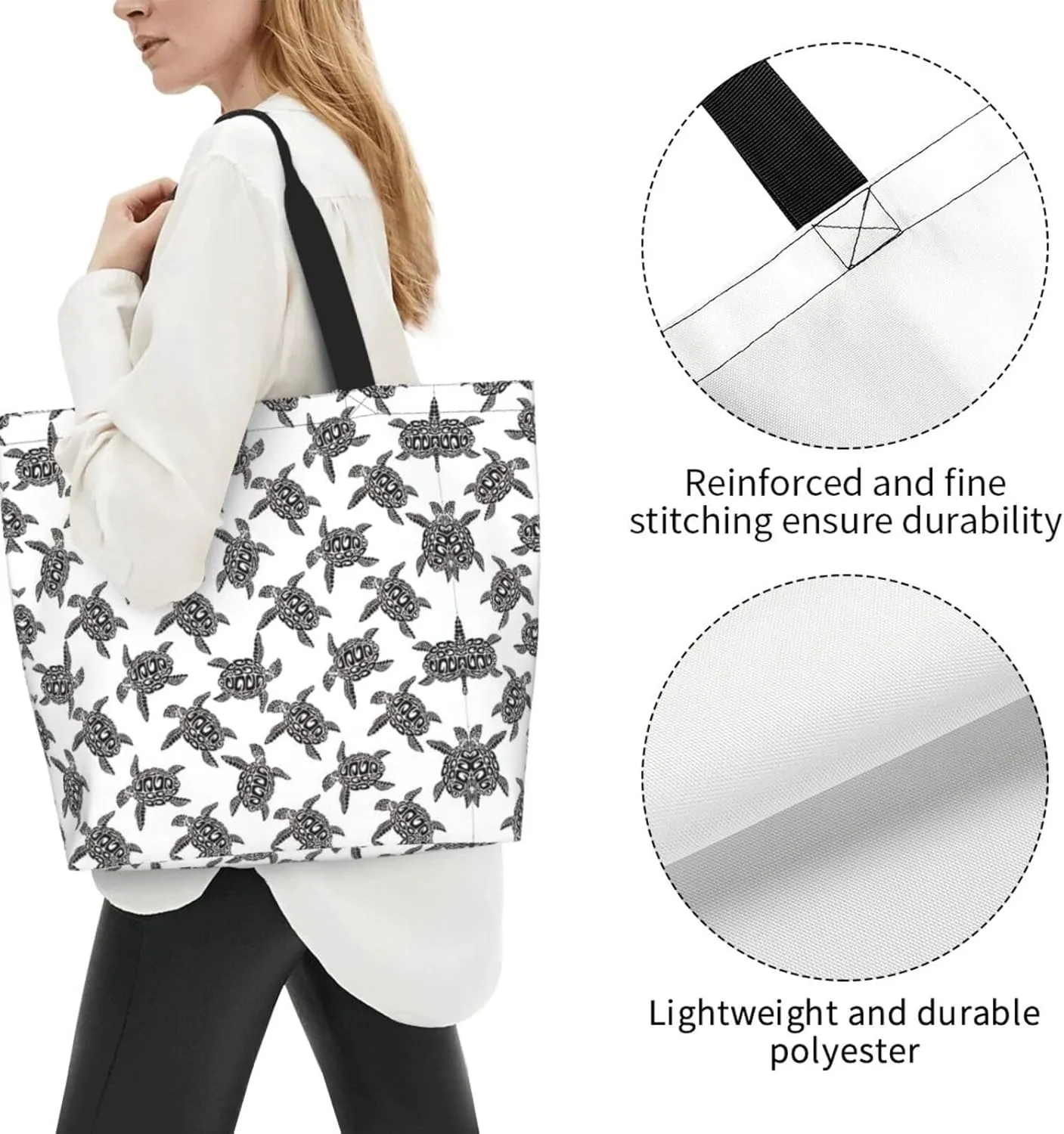 Animal Tiger Leopard Print Rose Flower Print Shoulder Bag For Women Shopping Bags Tote Bag Large Storage Grocery Bags