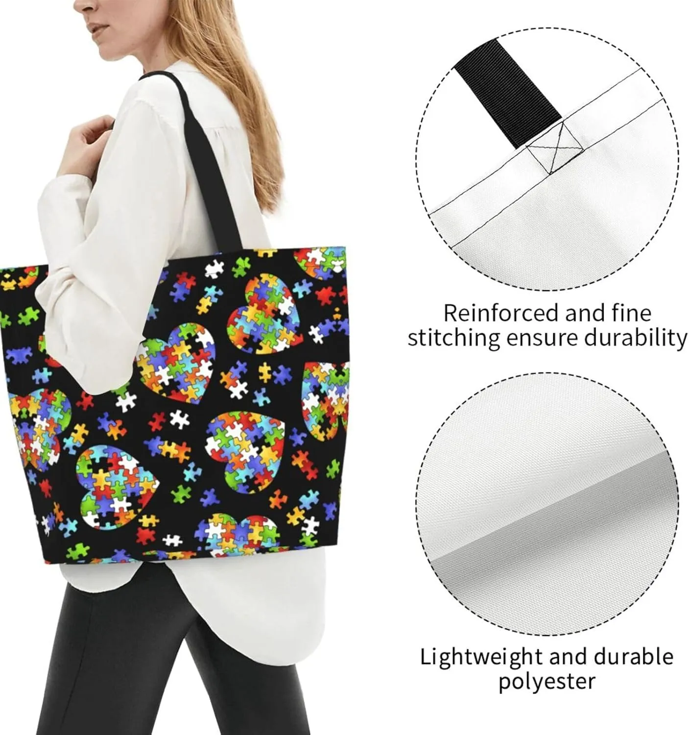 Animal Tiger Leopard Print Rose Flower Print Shoulder Bag For Women Shopping Bags Tote Bag Large Storage Grocery Bags
