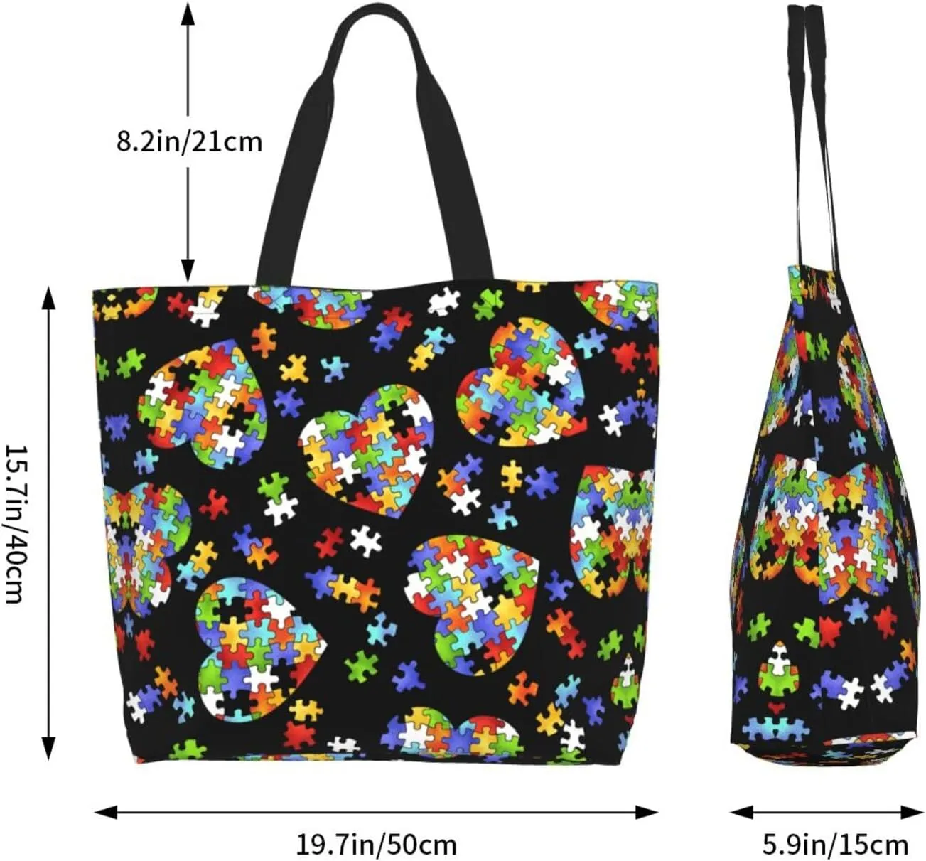 Animal Tiger Leopard Print Rose Flower Print Shoulder Bag For Women Shopping Bags Tote Bag Large Storage Grocery Bags