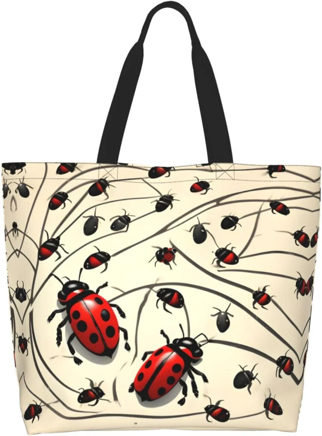 Baby Blue Heart Print Shoulder Bag For Women Shopping Bags Tote Bag Large Storage Handbag Grocery Bags For Travel Work