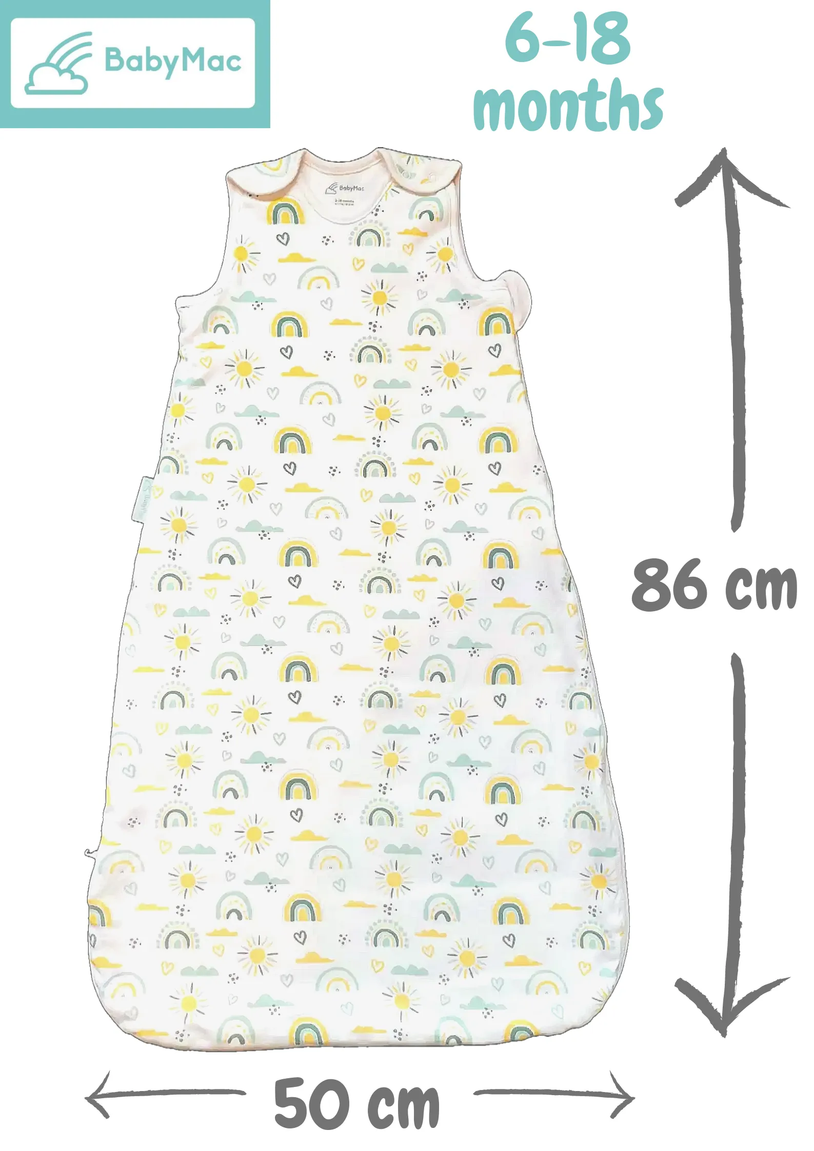 BabyMac Organic Cotton Baby Sleeping Bag Rainbow