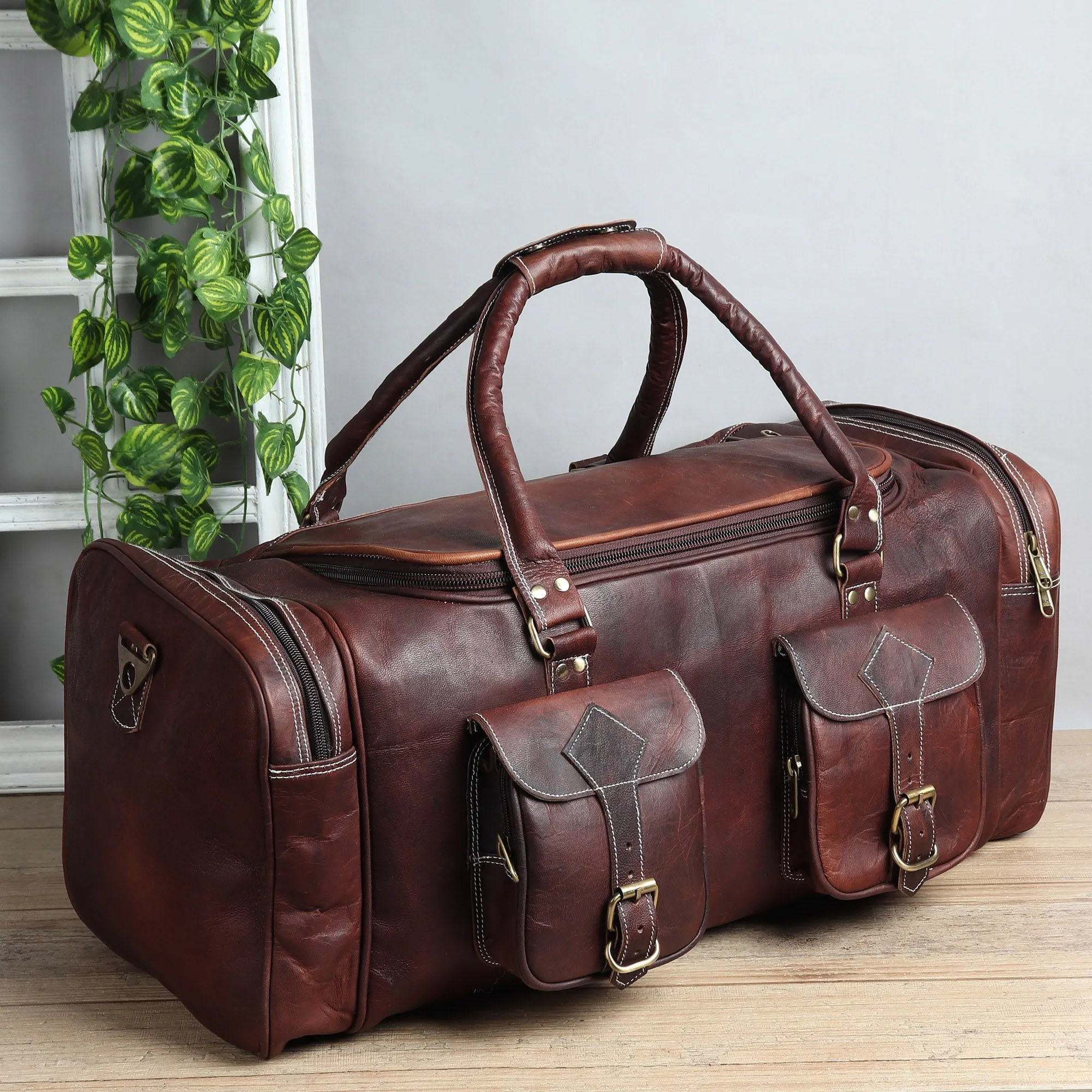 Bag Brown Vintage Customer-first approach Dark Live chat Traveller Duffle