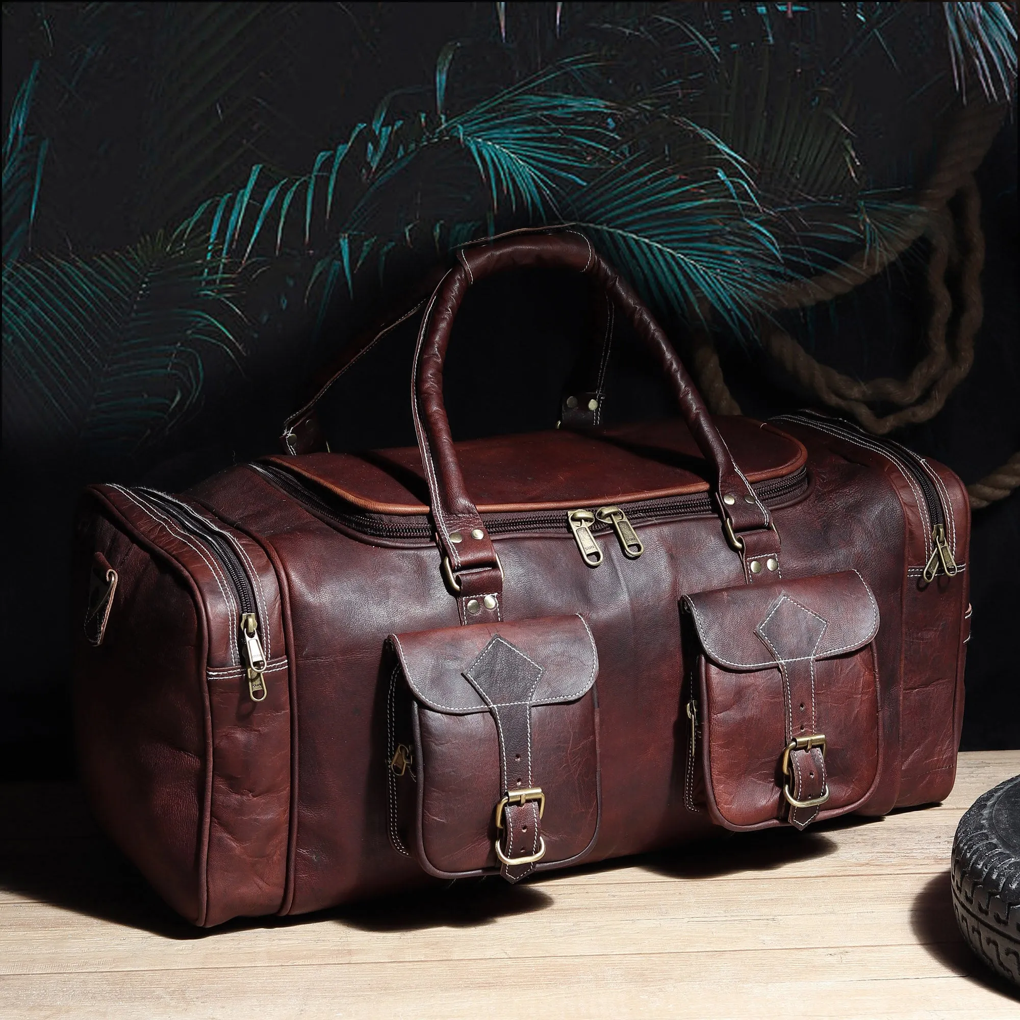 Bag Brown Vintage Customer-first approach Dark Live chat Traveller Duffle