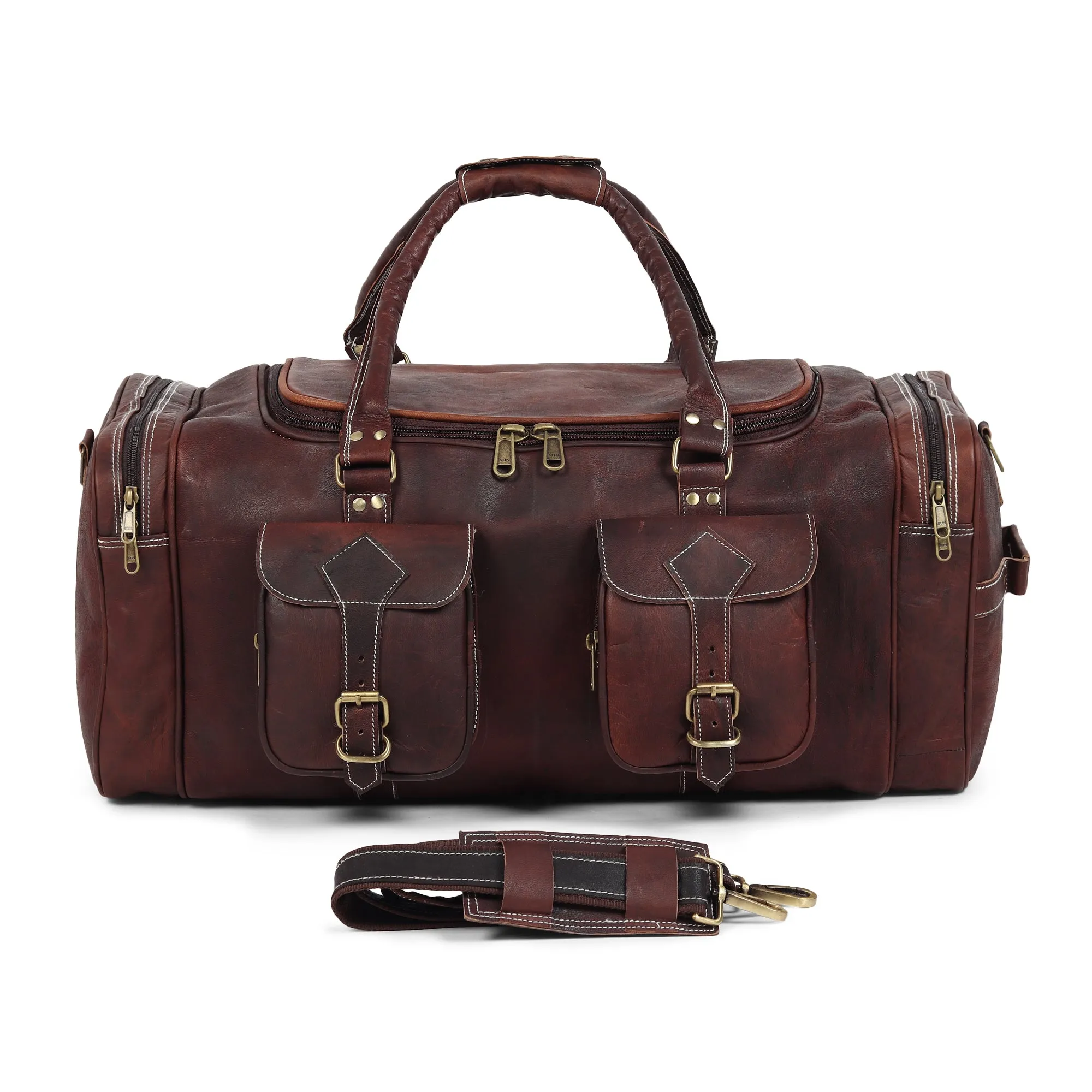 Bag Brown Vintage Customer-first approach Dark Live chat Traveller Duffle