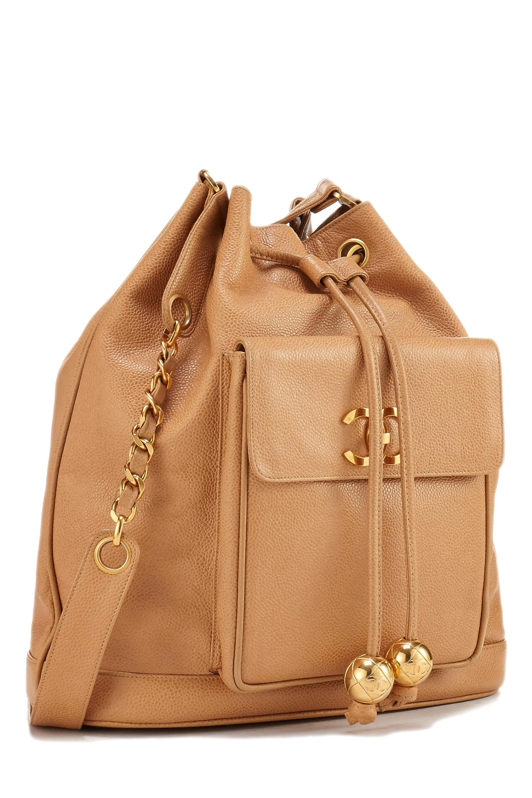 Bag Priority access Chanel, Large,  Beige Sturdy Bucket Beige Caviar