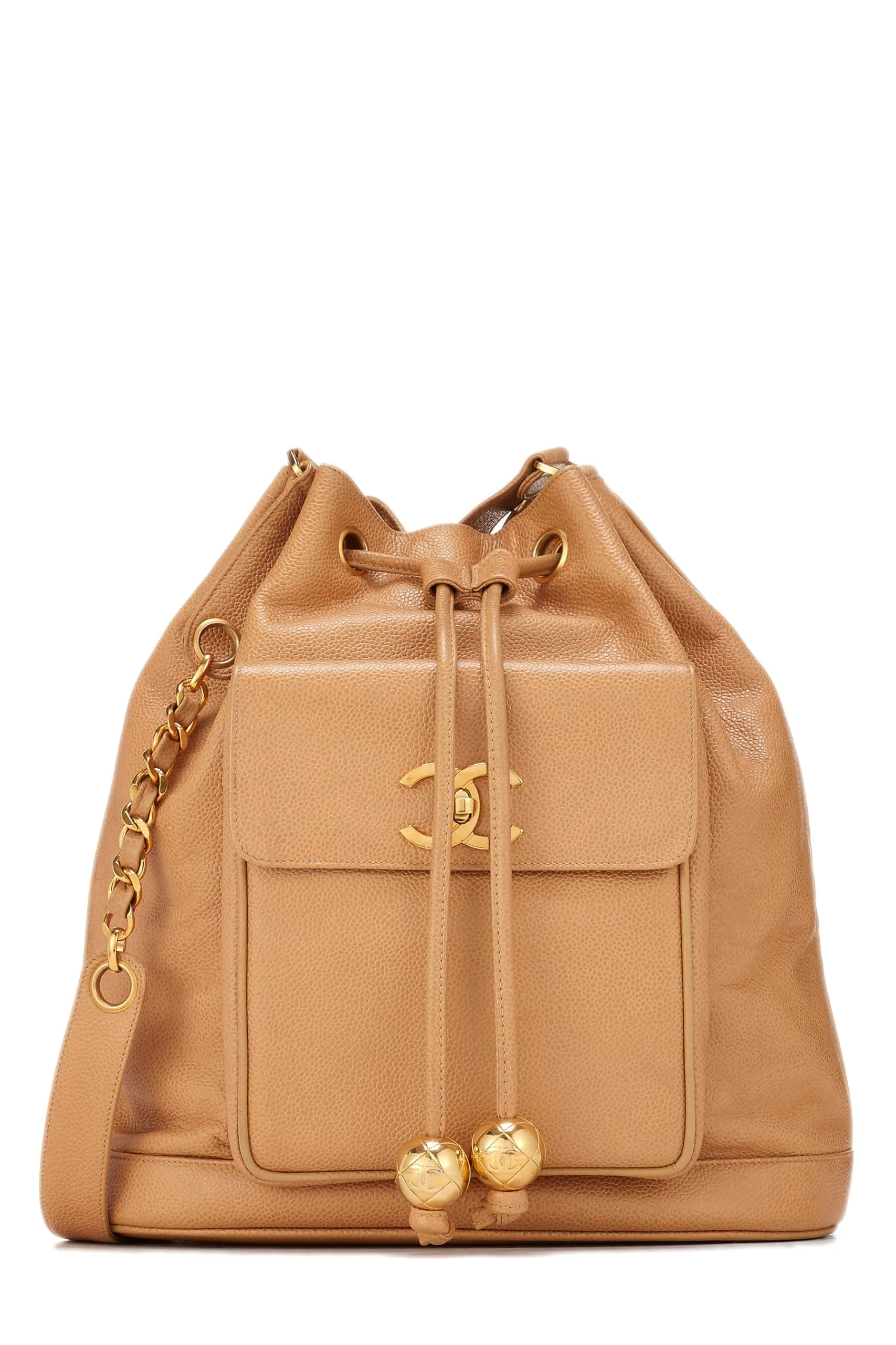 Bag Priority access Chanel, Large,  Beige Sturdy Bucket Beige Caviar