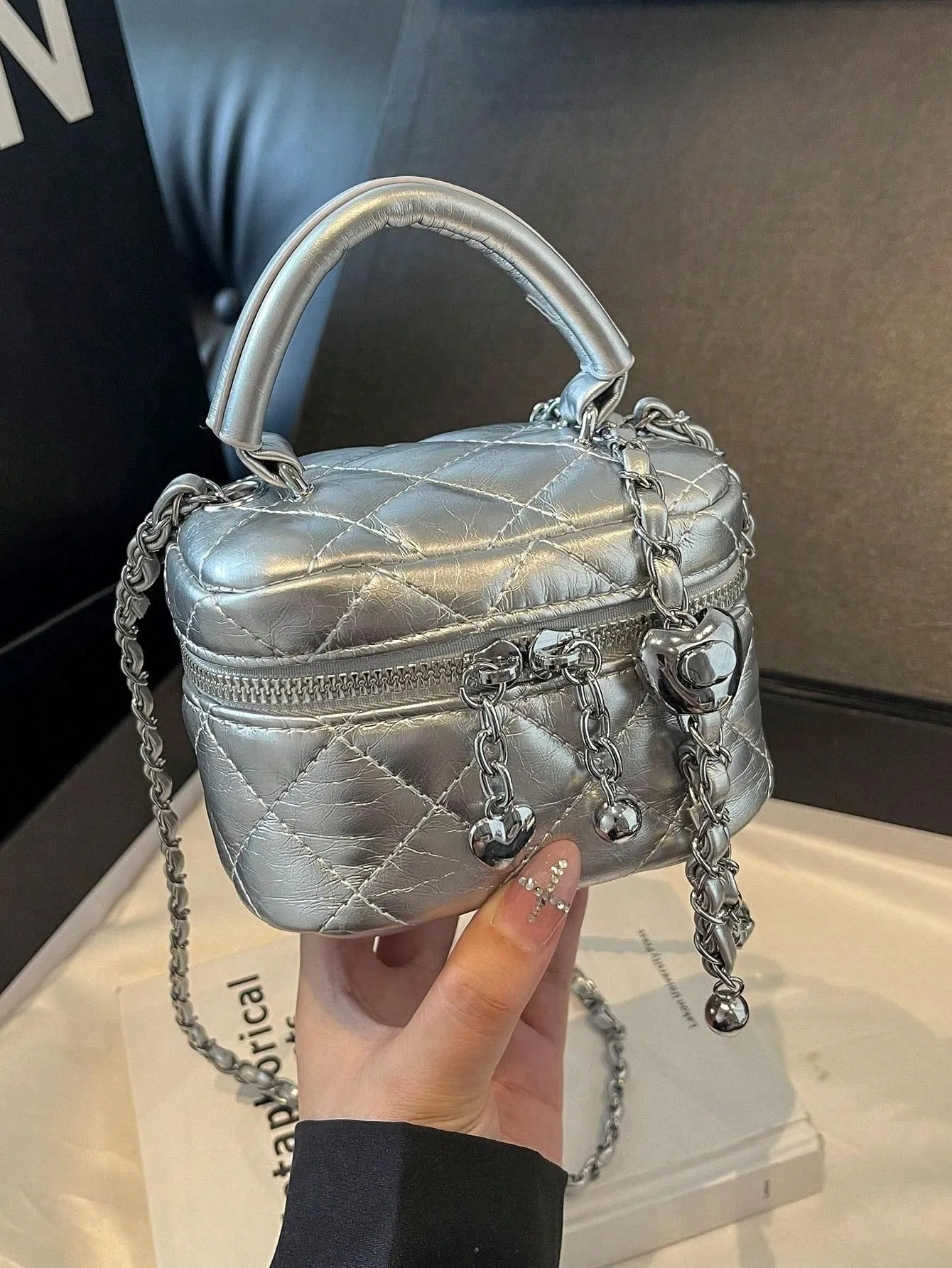 BagForLove - Compact Crossbody Bag with Intricate Rhombus Design for Women