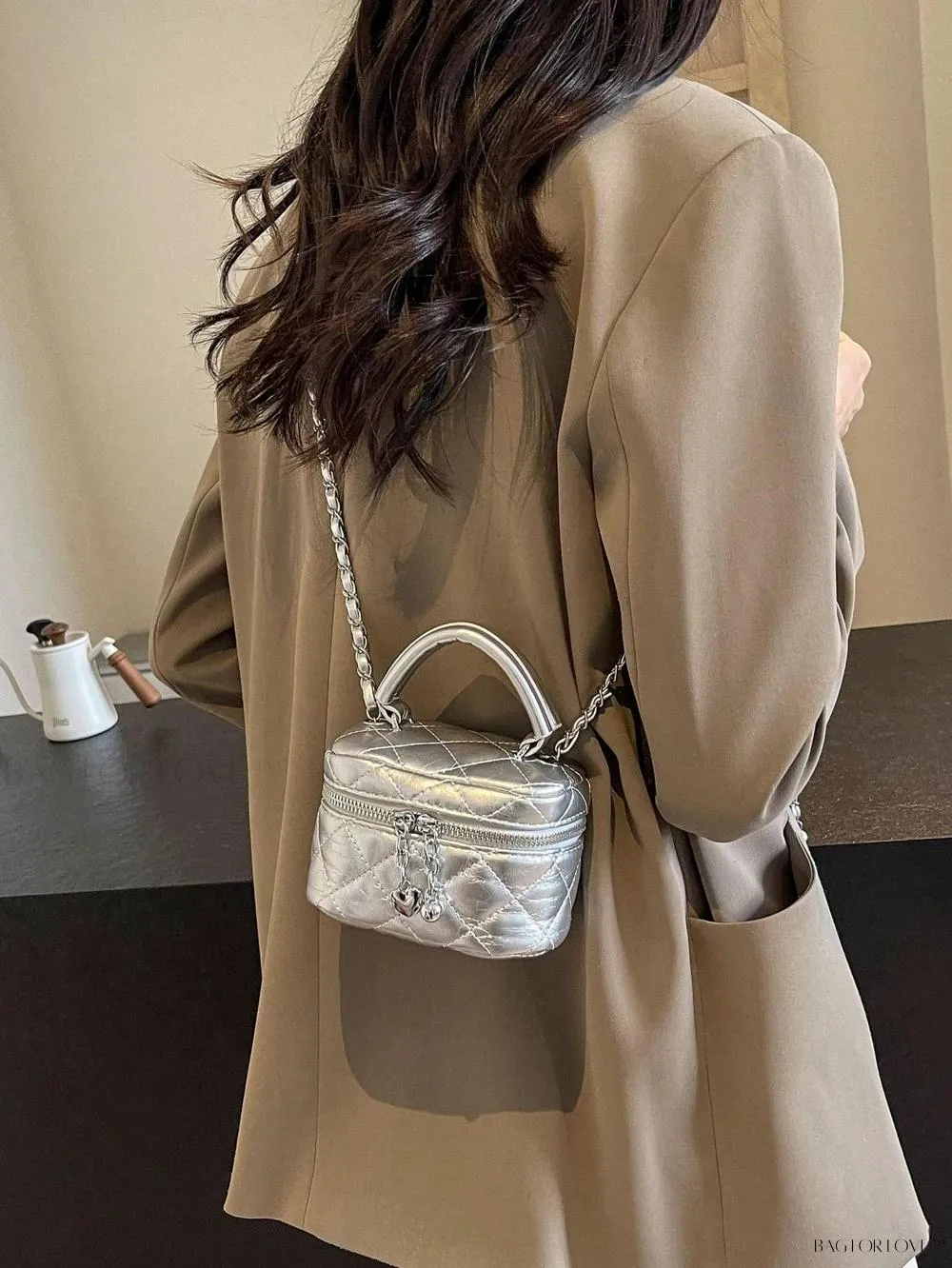 BagForLove - Compact Crossbody Bag with Intricate Rhombus Design for Women