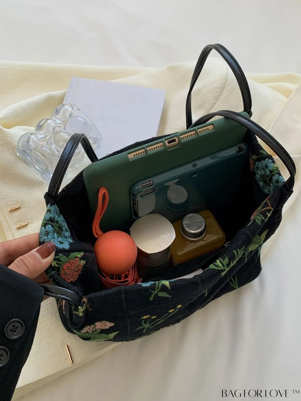 BagForLove - Floral Embroidered Hobo Bag: Chic Graphic Design & Intricate Detail