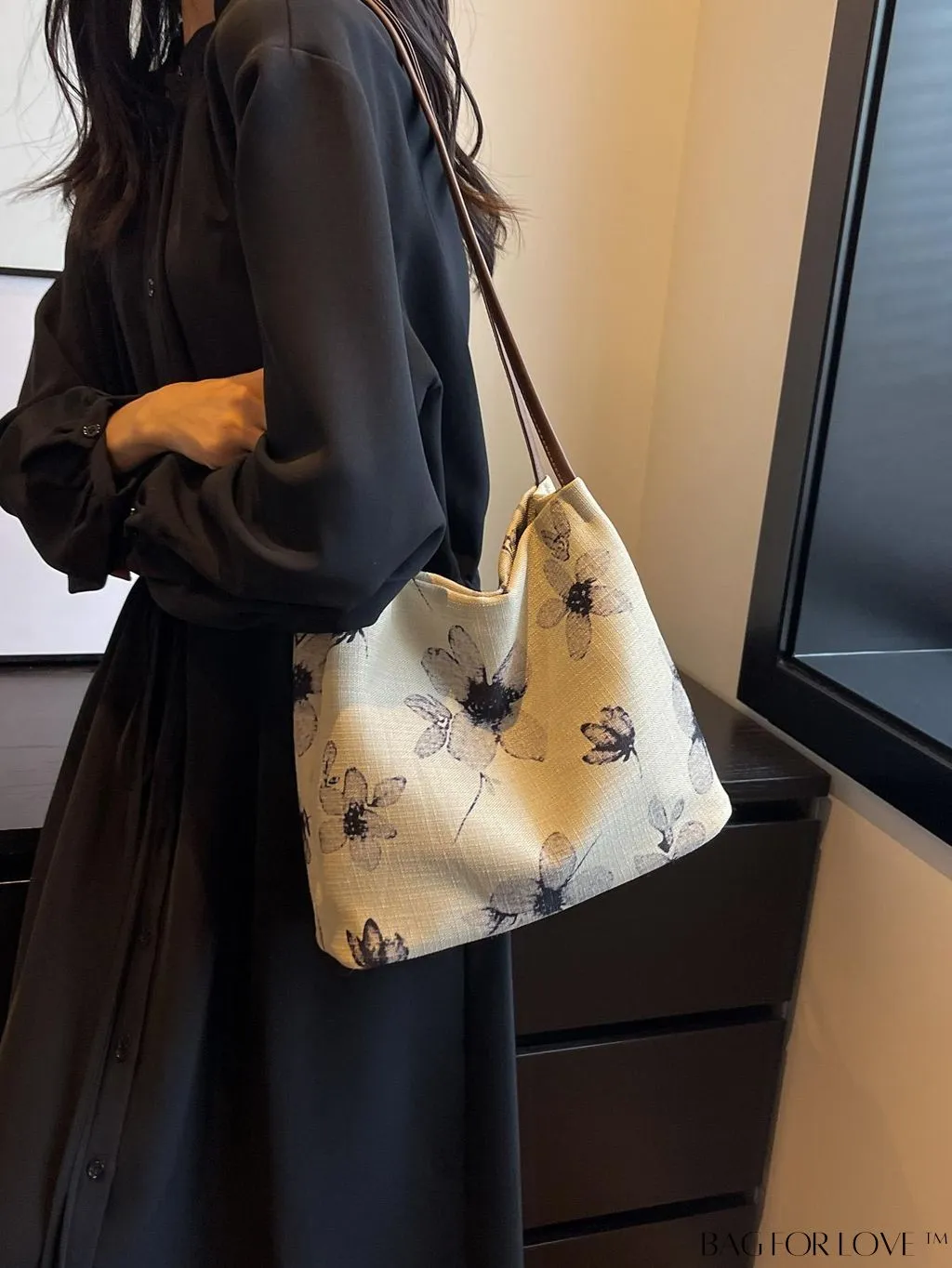 BagForLove - Floral Embroidered Hobo Bag: Chic Graphic Design & Intricate Detail