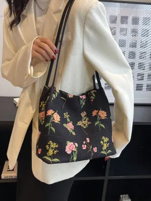 BagForLove - Floral Embroidered Hobo Bag: Chic Graphic Design & Intricate Detail