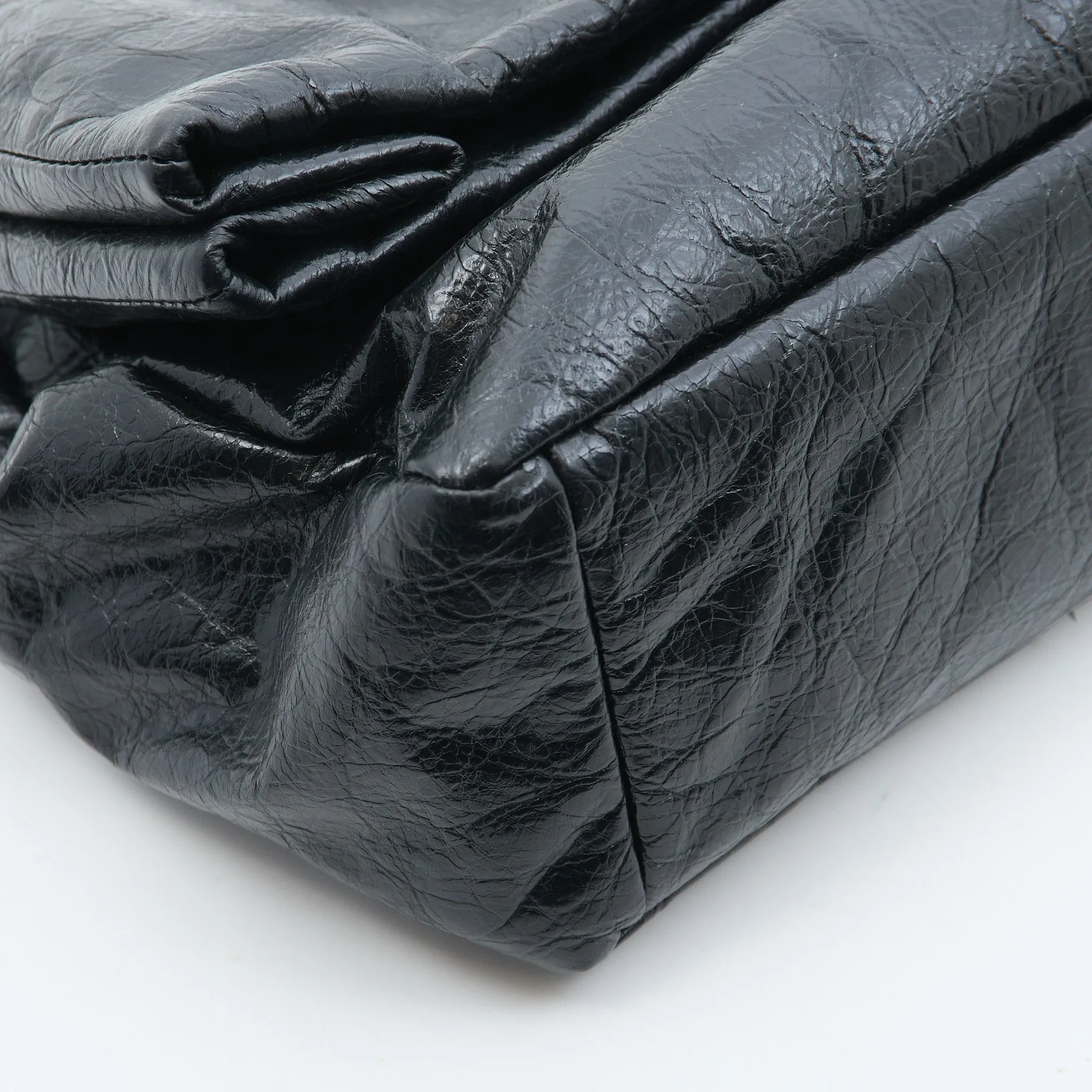 Balenciaga Monaco Crinkled Leather Shoulder Bag