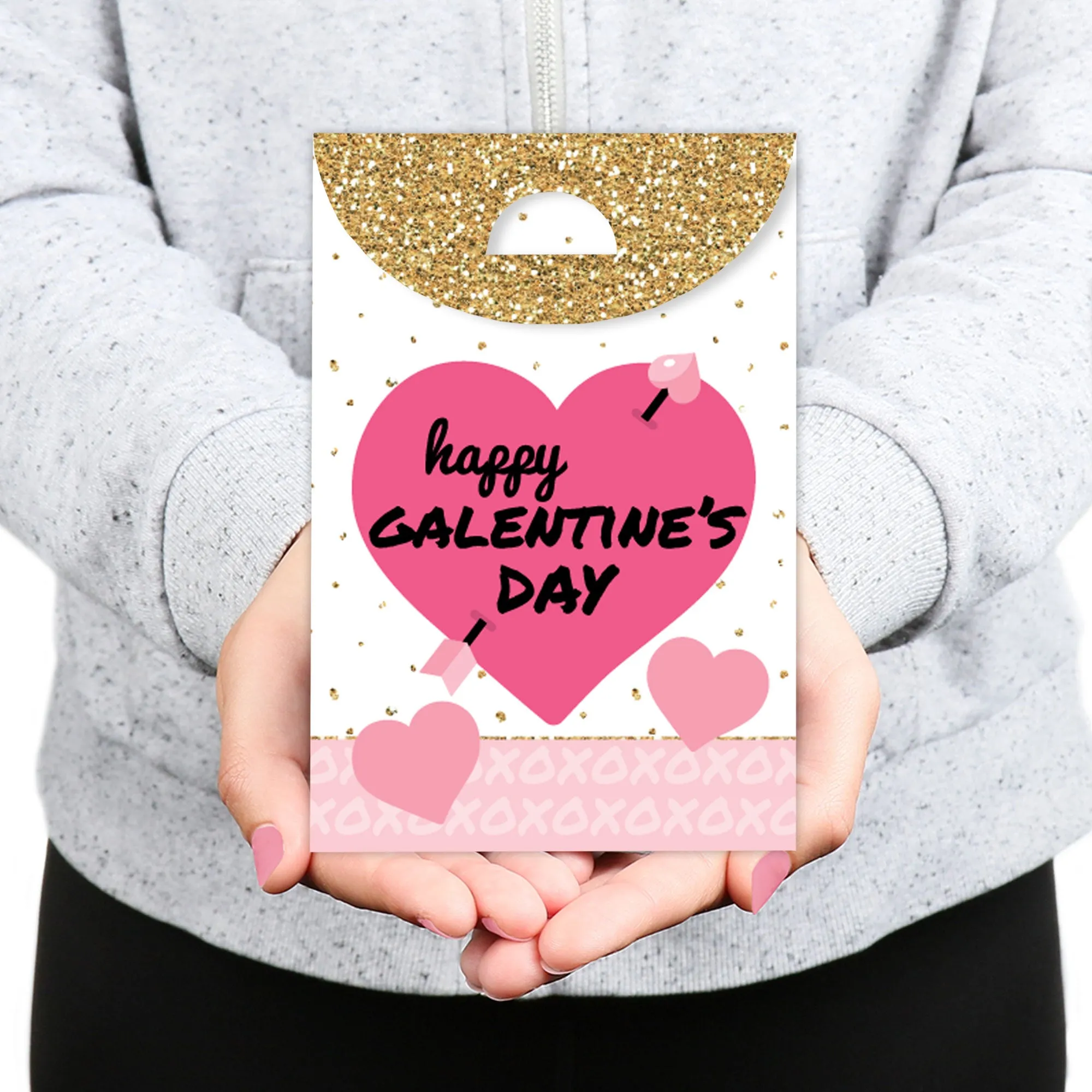 Be My Galentine - Galentine’s & Valentine’s Day Gift Favor Bags - Party Goodie Boxes - Set of 12