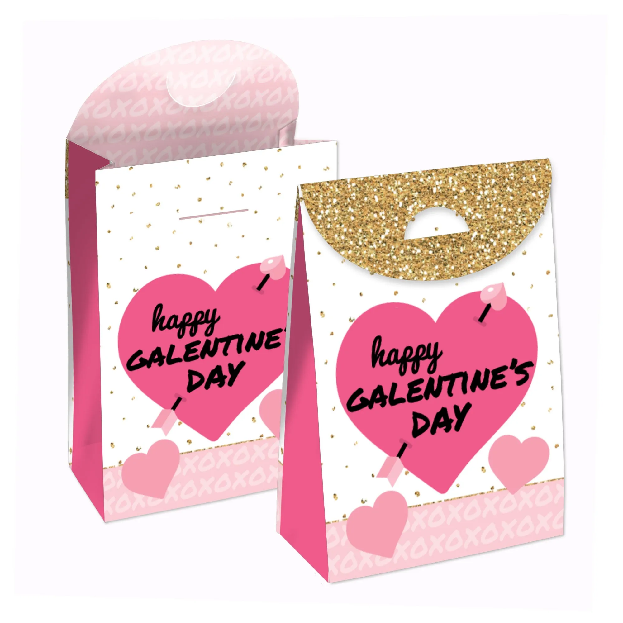 Be My Galentine - Galentine’s & Valentine’s Day Gift Favor Bags - Party Goodie Boxes - Set of 12