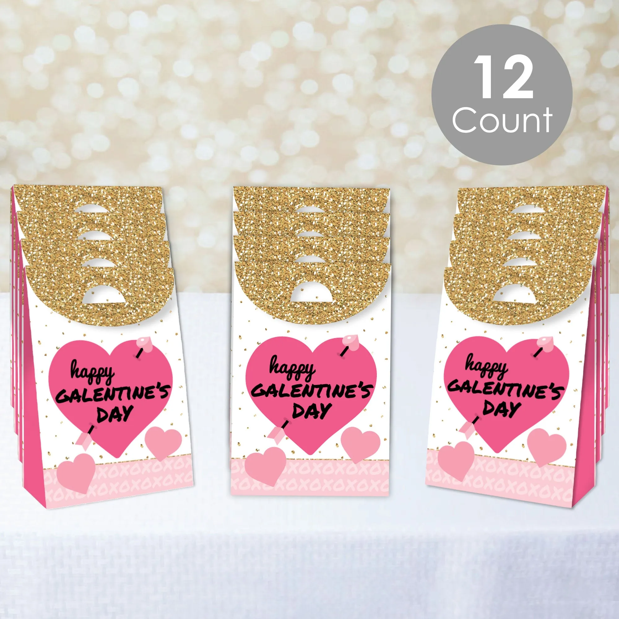 Be My Galentine - Galentine’s & Valentine’s Day Gift Favor Bags - Party Goodie Boxes - Set of 12