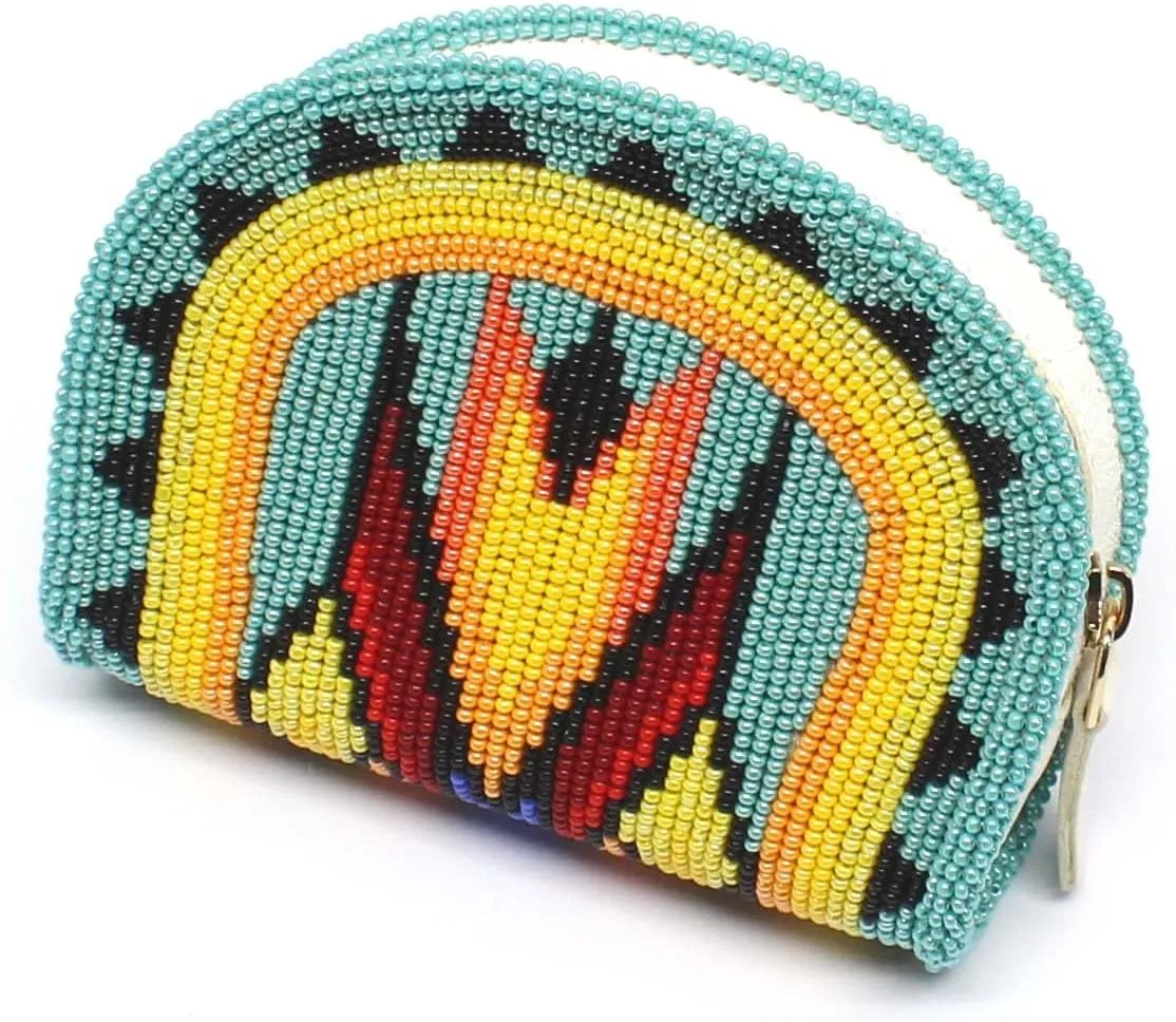 Beaded Coin Purse, Coin Purse Pouch, Beaded Coin Wallet, Cute Coin Purse, Handmade Beaded Purse, Gifts for Mom, Best Friend Gift, Mom Gifts, Boho bags, Wallets for her. (Luster Green)