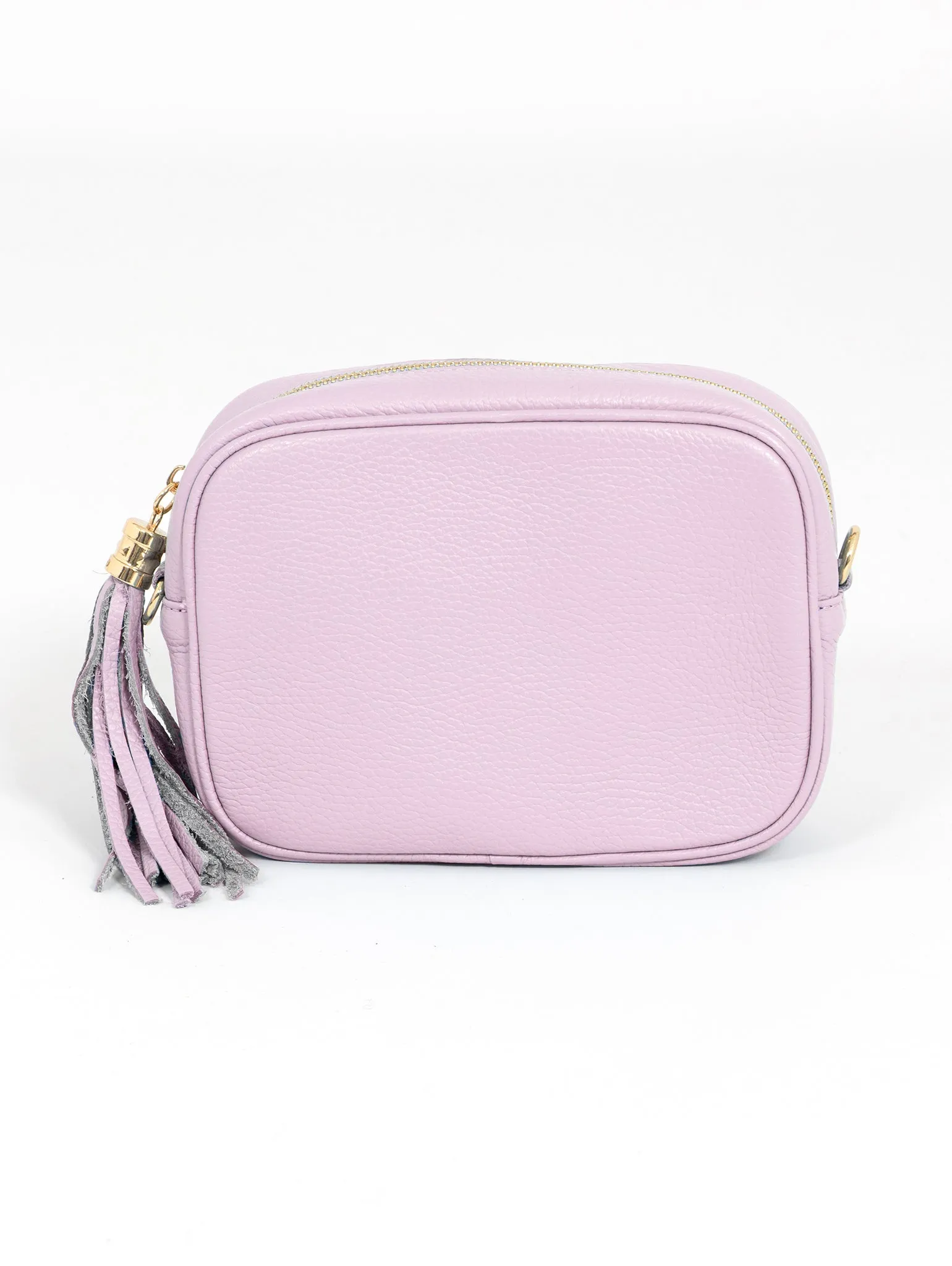 Beau Italian Leather Crossbody Bag - Pastel Lilac, Pebbled