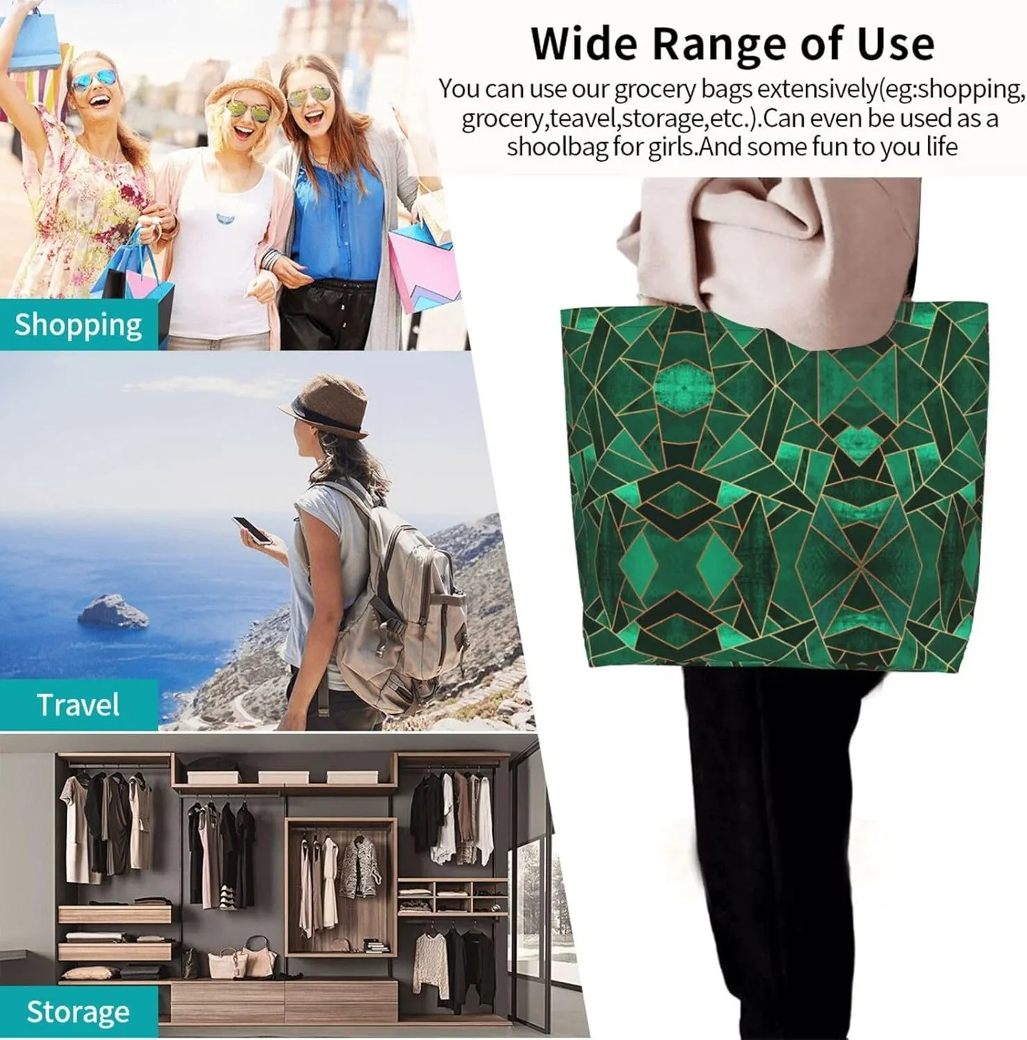 Beer Print Shoulder Bag For Women Shopping Bags Tote Bag Large Storage Handbag Grocery Bags For Travel Work