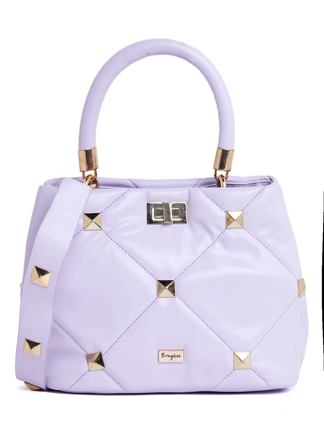Berrylush Women Solid Purple Detachable Sling Strap PU Tasseled Regular Shoulder Bag