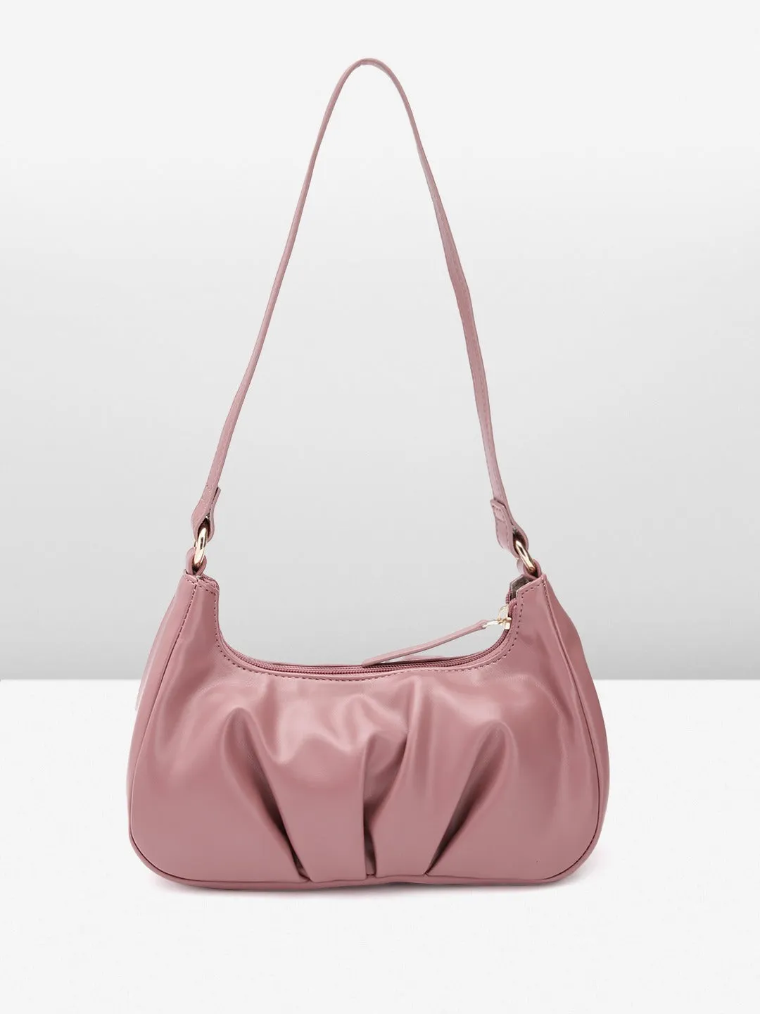 Berrylush Women Solid Red PU Zipper-Up One Handle Swagger Regular Shoulder Bag