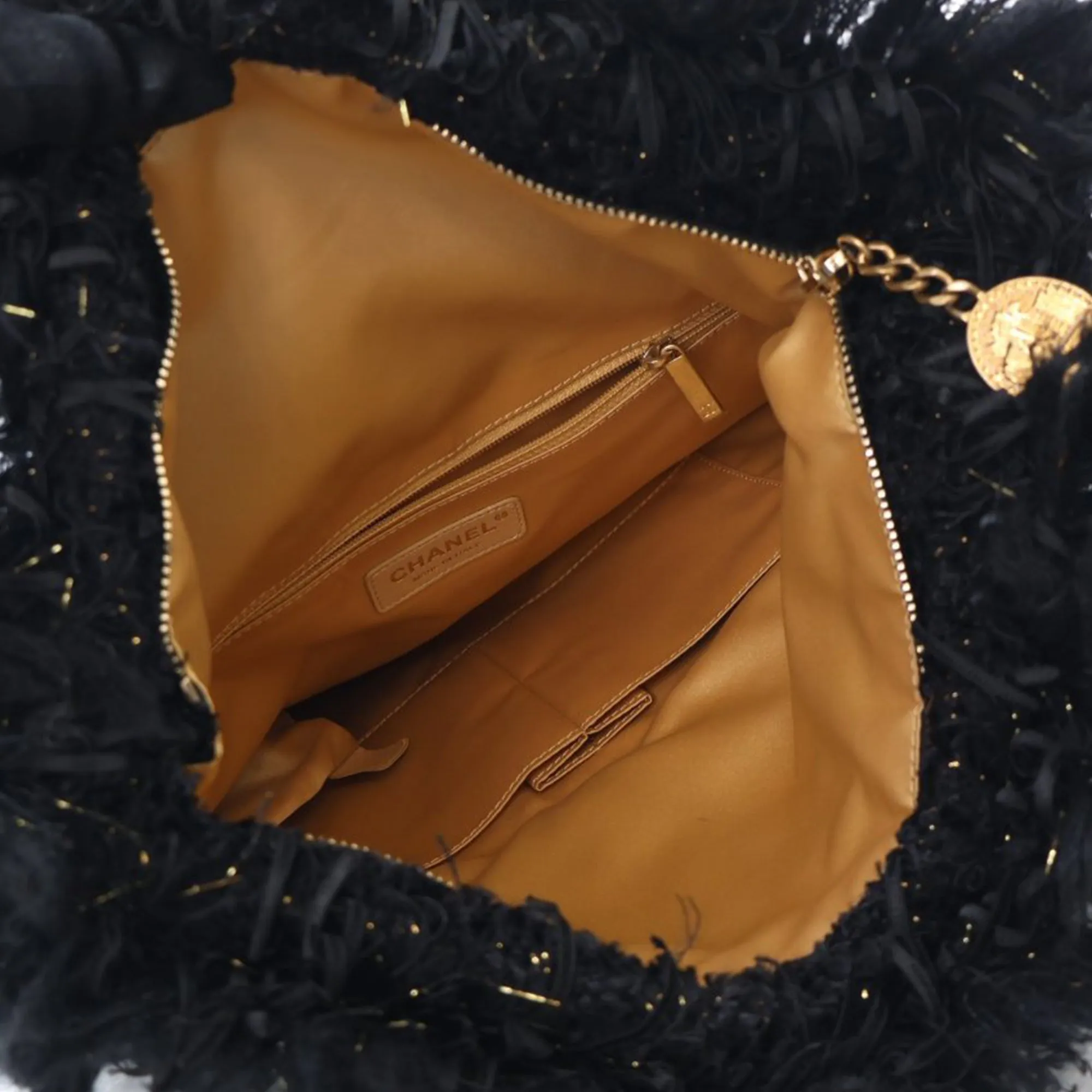 Black Chanel Tweed Fringe Paris Cosmopolite Clutch