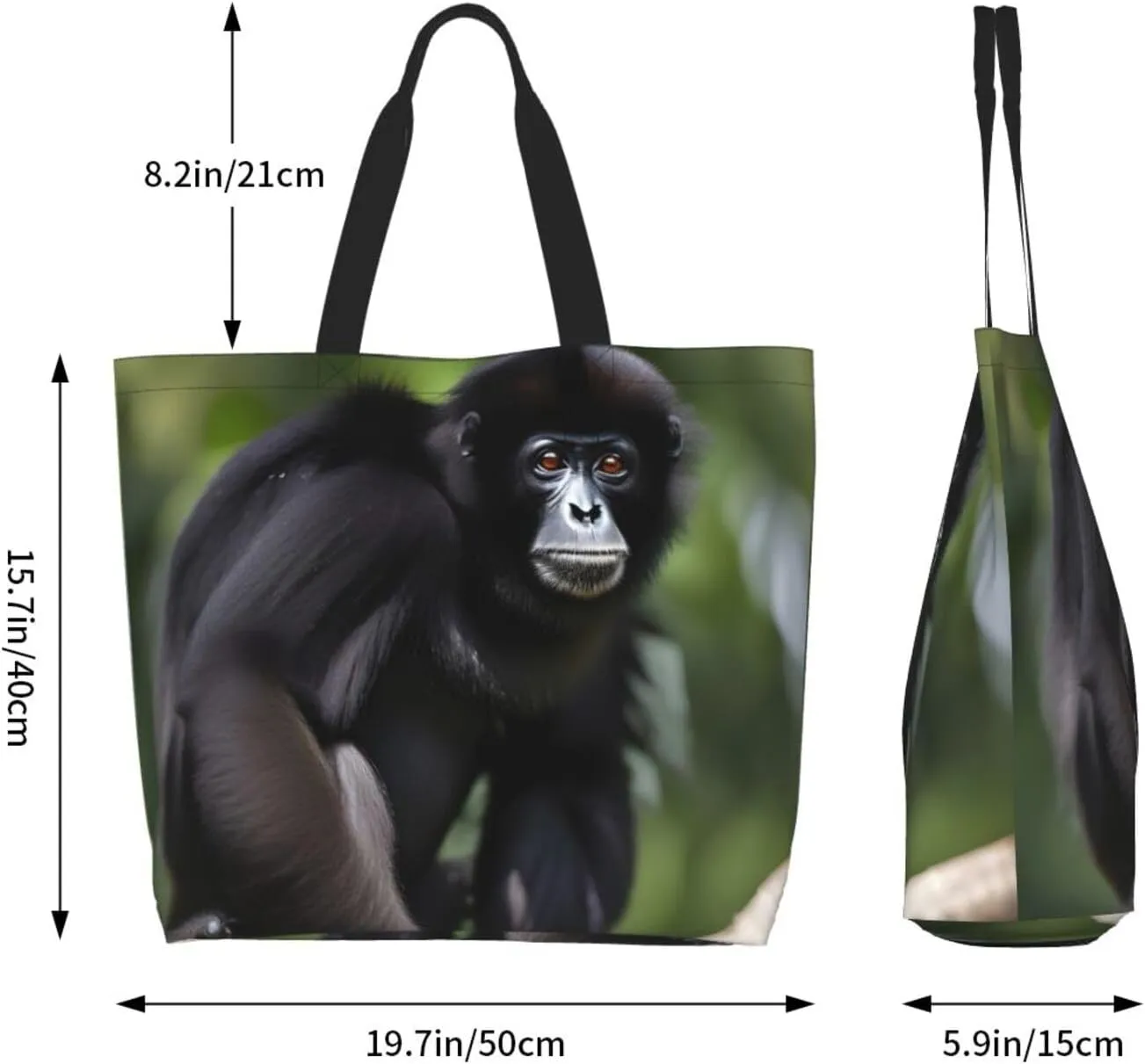 Black White Glitter Print Shoulder Bag For Women Shopping Bags Tote Bag Large Storage Handbag Grocery Bags