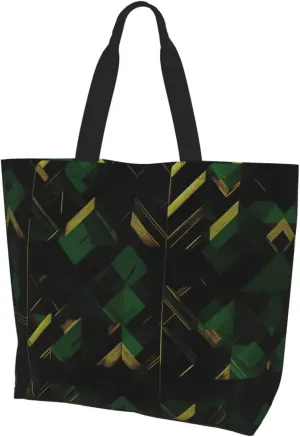 Black White Glitter Print Shoulder Bag For Women Shopping Bags Tote Bag Large Storage Handbag Grocery Bags