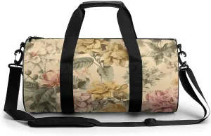 Blooming Flowers Gym Bag for Men Women Water Resistant Duffle Bag Travel Lightweight Bag for Travel Sports