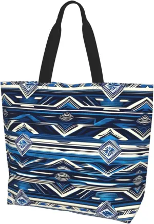 Blue Shining Stars Print Shoulder Bag For Women Shopping Bags Tote Bag Large Storage Handbag Grocery Bags