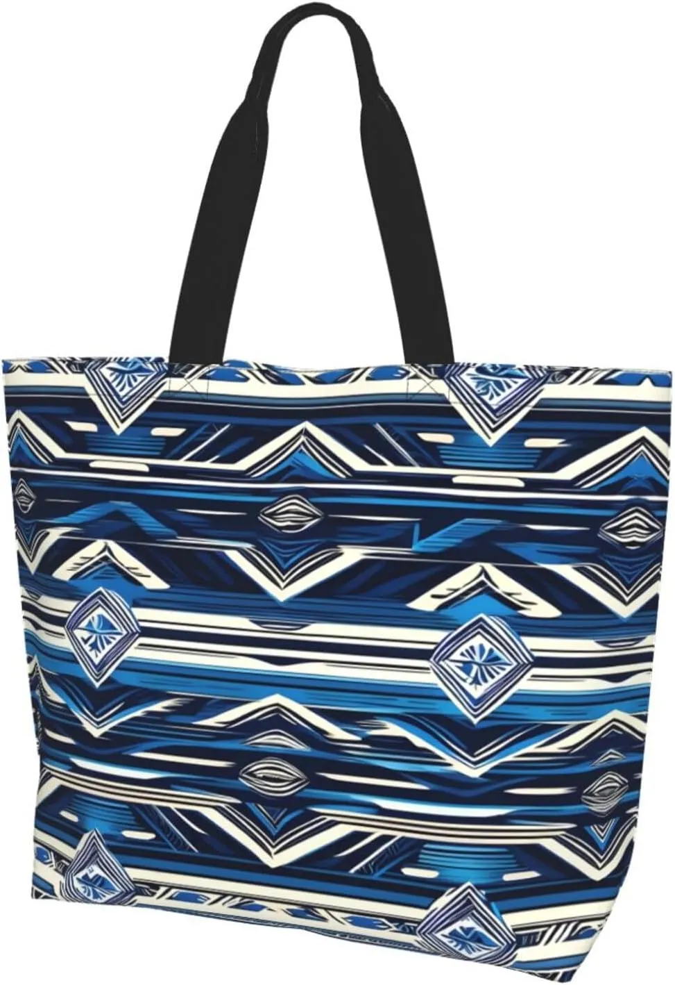 Blue Shining Stars Print Shoulder Bag For Women Shopping Bags Tote Bag Large Storage Handbag Grocery Bags