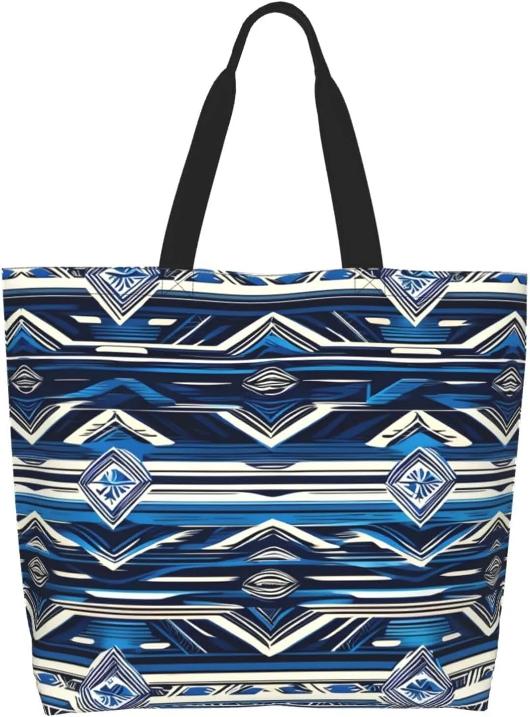 Blue Shining Stars Print Shoulder Bag For Women Shopping Bags Tote Bag Large Storage Handbag Grocery Bags