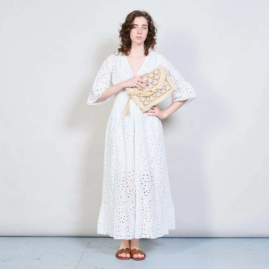 Bohemian shell-embellished clutch wholesale