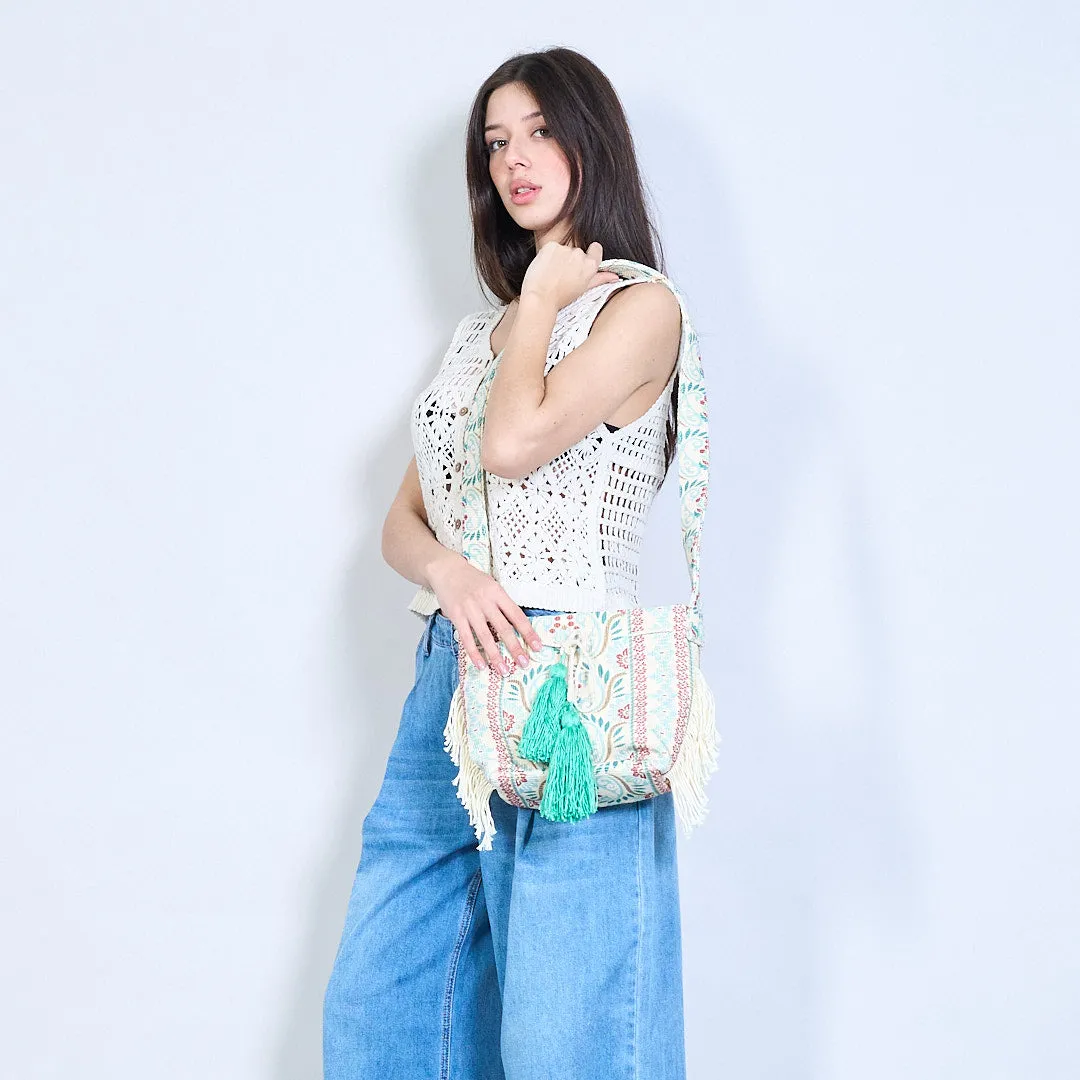 Boho embroidered crossbody bag wholesale