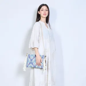Boho embroidered fringe clutch bag wholesale