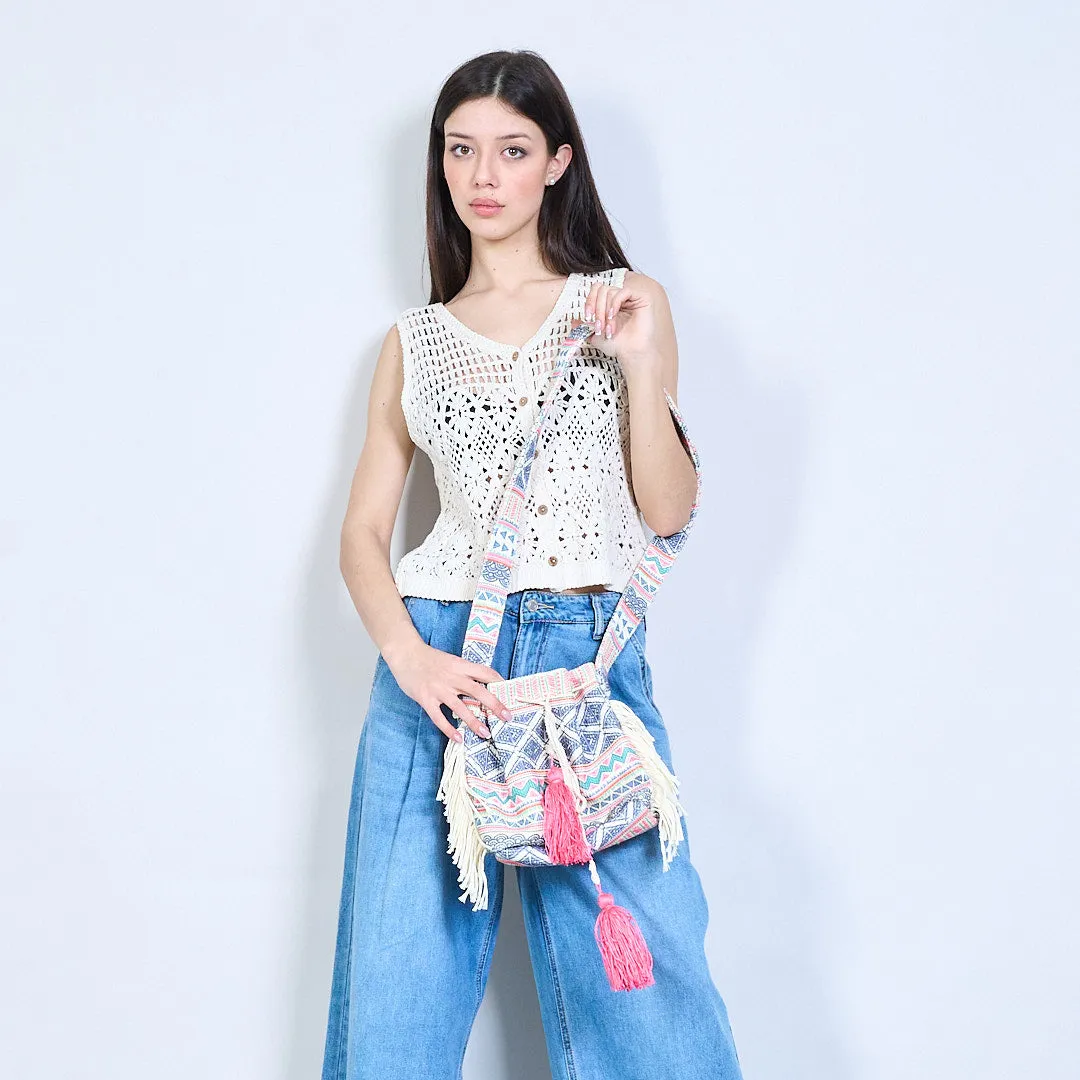 Boho ethnic embroidered crossbody bag wholesale