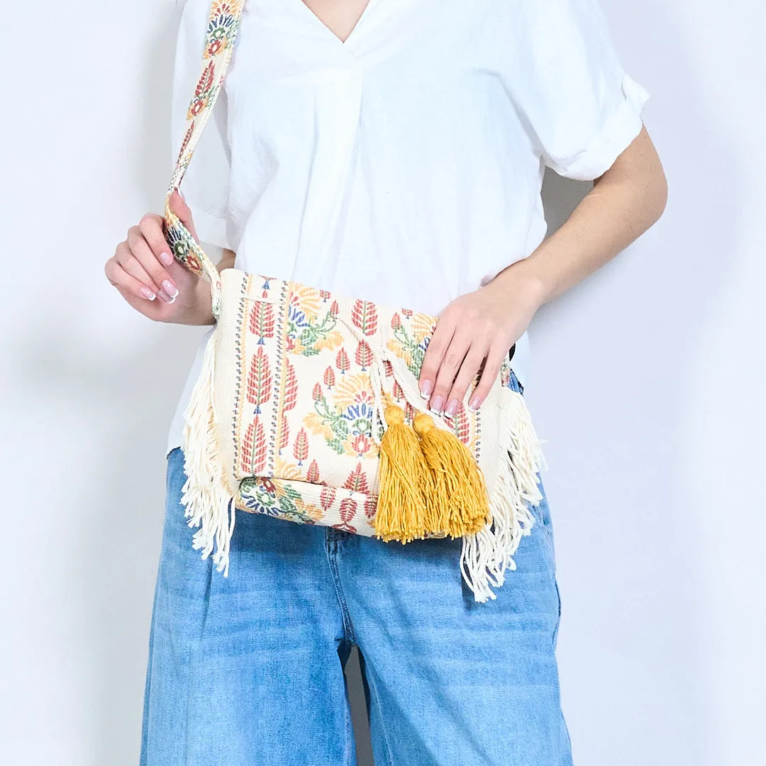 Boho floral embroidered crossbody bag wholesale