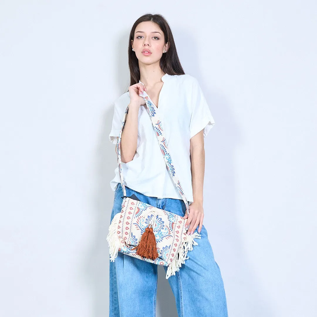 Boho mandala embroidered crossbody bag wholesale