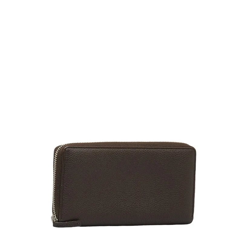 Brown Gucci Leather Wallet Sturdy Long Local shipping