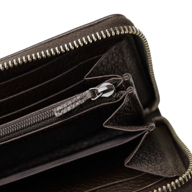 Brown Gucci Leather Wallet Sturdy Long Local shipping