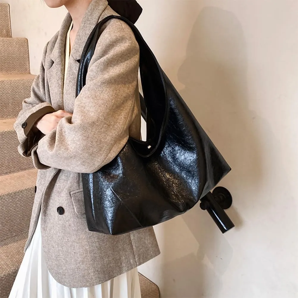 Burgundy Purse Large Tote Bags for Women Slouchy Hobo Bag Leather Hobo Bags for Women