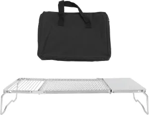 Campfires Grill Portable Anti Shaking Stainless Steel Fold with Storage Bag Camping Grate for Outdoor