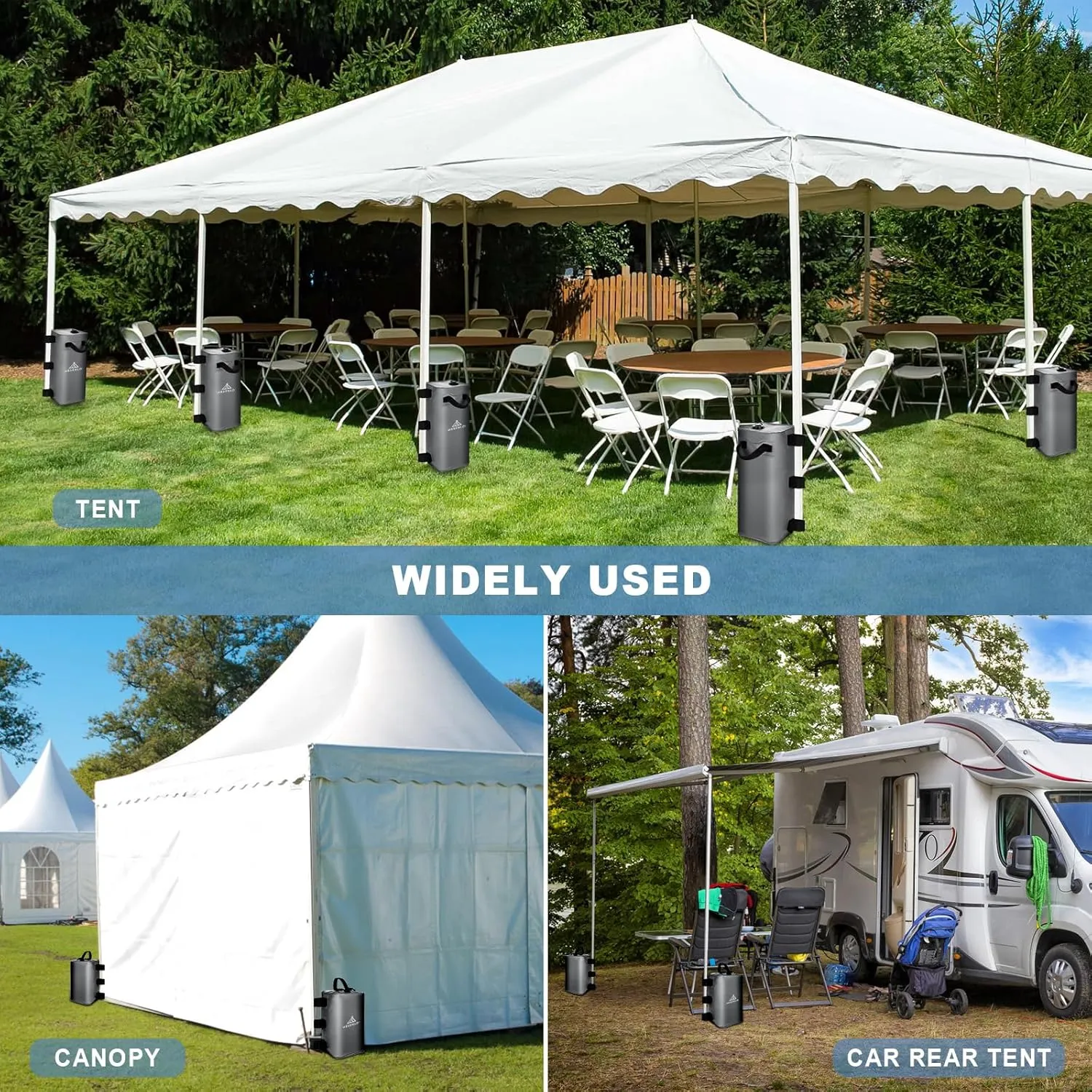 Canopy Water Weights Bag Set of 4, 220 LBS Gazebos Tent Water Weights Set, 4 Leg Weights for Gazebo, Pop-Up Canopy, Canopies, Tent(Grey 25L)