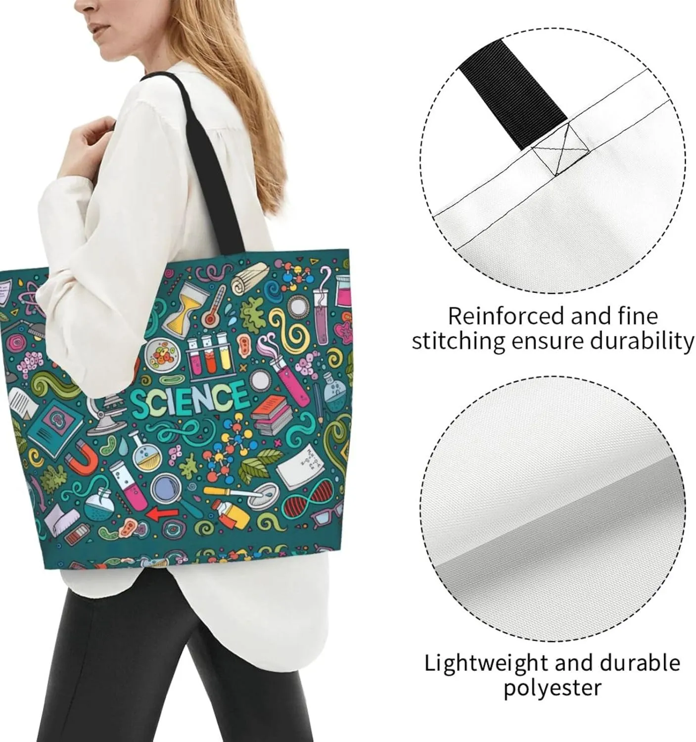 Cartoon Dinosaur Images Print Shoulder Bag For Women Shopping Bags Tote Bag Large Storage Handbag Grocery Bags