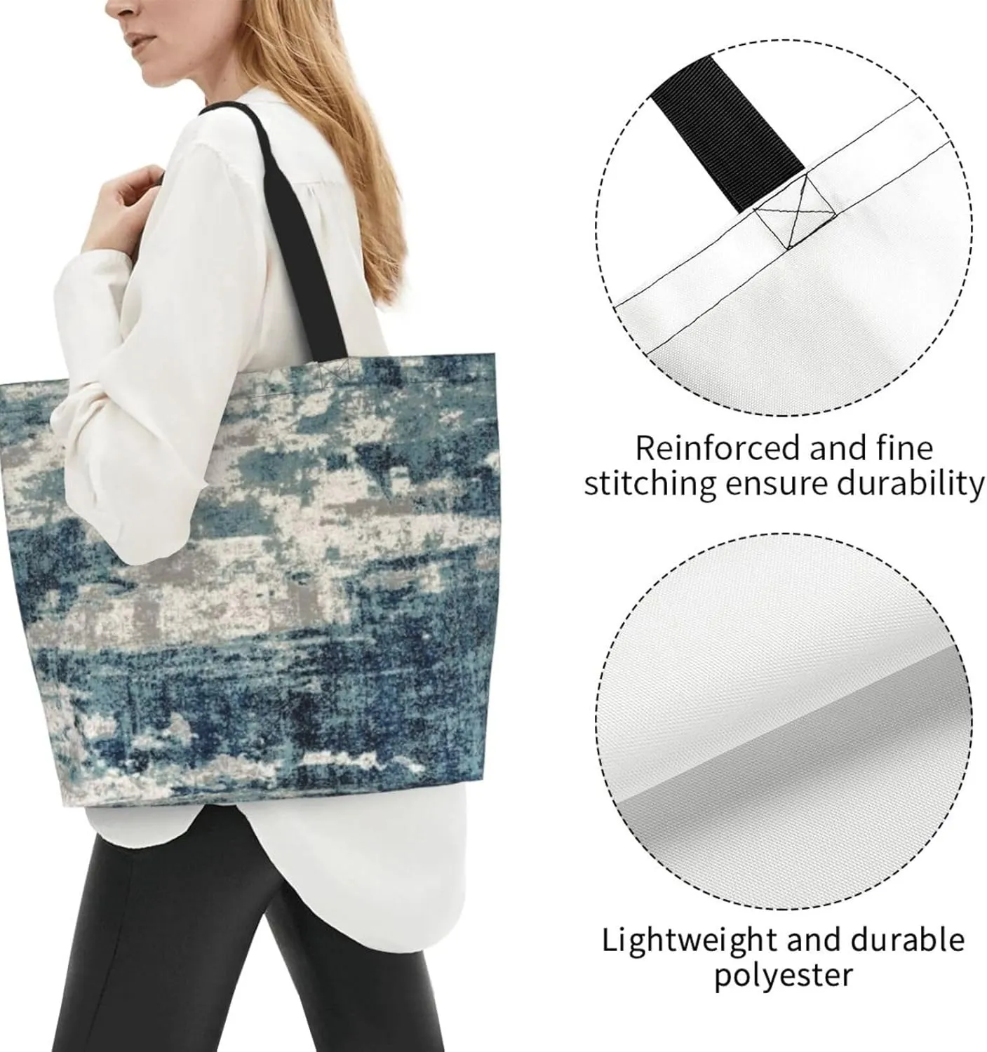 Cattle Dog Florals Print Shoulder Bag For Women Shopping Bags Tote Bag Large Storage Handbag Grocery Bags