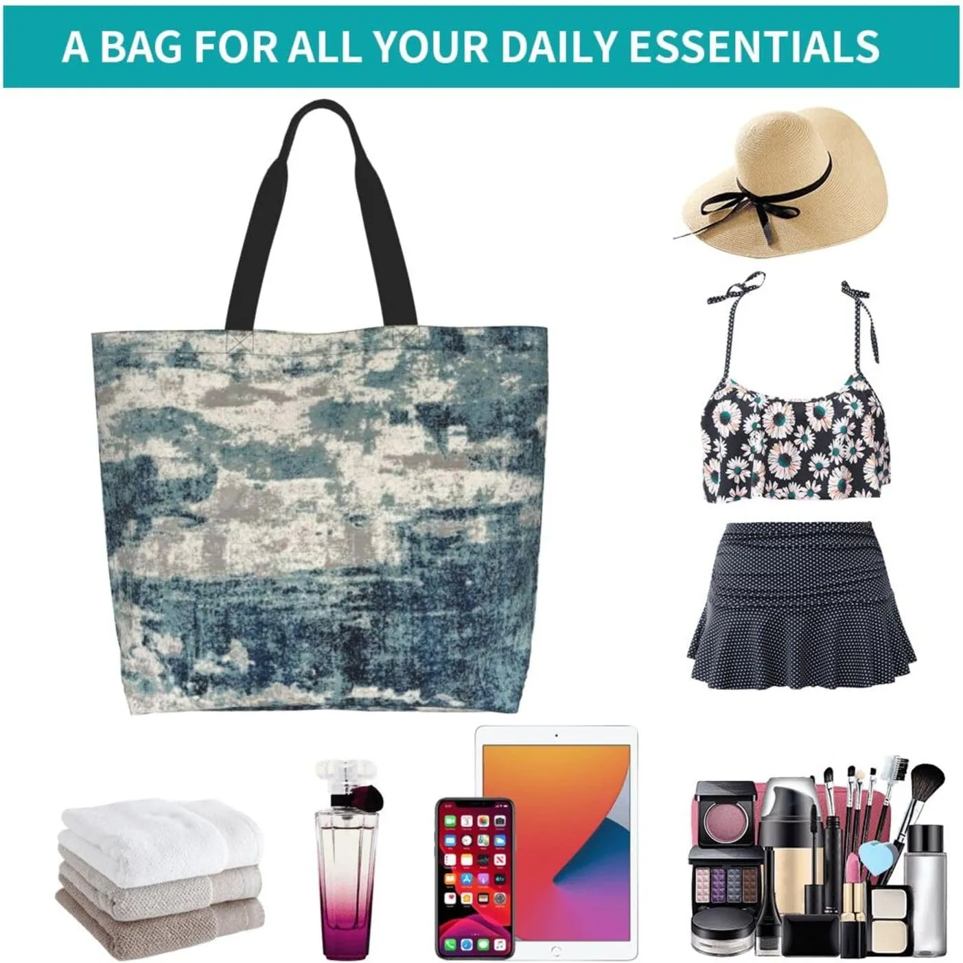 Cattle Dog Florals Print Shoulder Bag For Women Shopping Bags Tote Bag Large Storage Handbag Grocery Bags