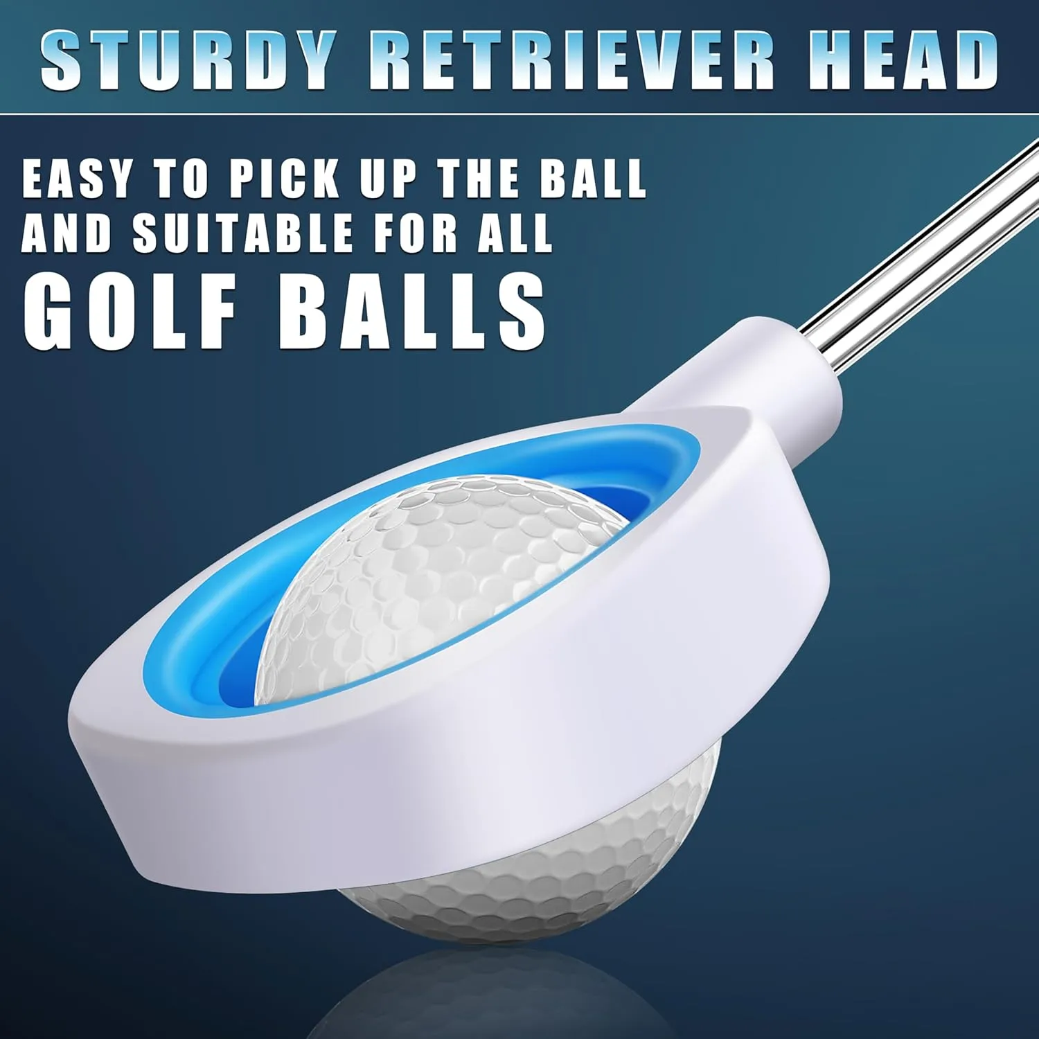 CHAMPKEY Two-Sided 6Ft / 9Ft / 12Ft / 14.5Ft Golf Ball Retriever Lite Version - Premium Stainless Steel Telescopic Golf Ball Picker