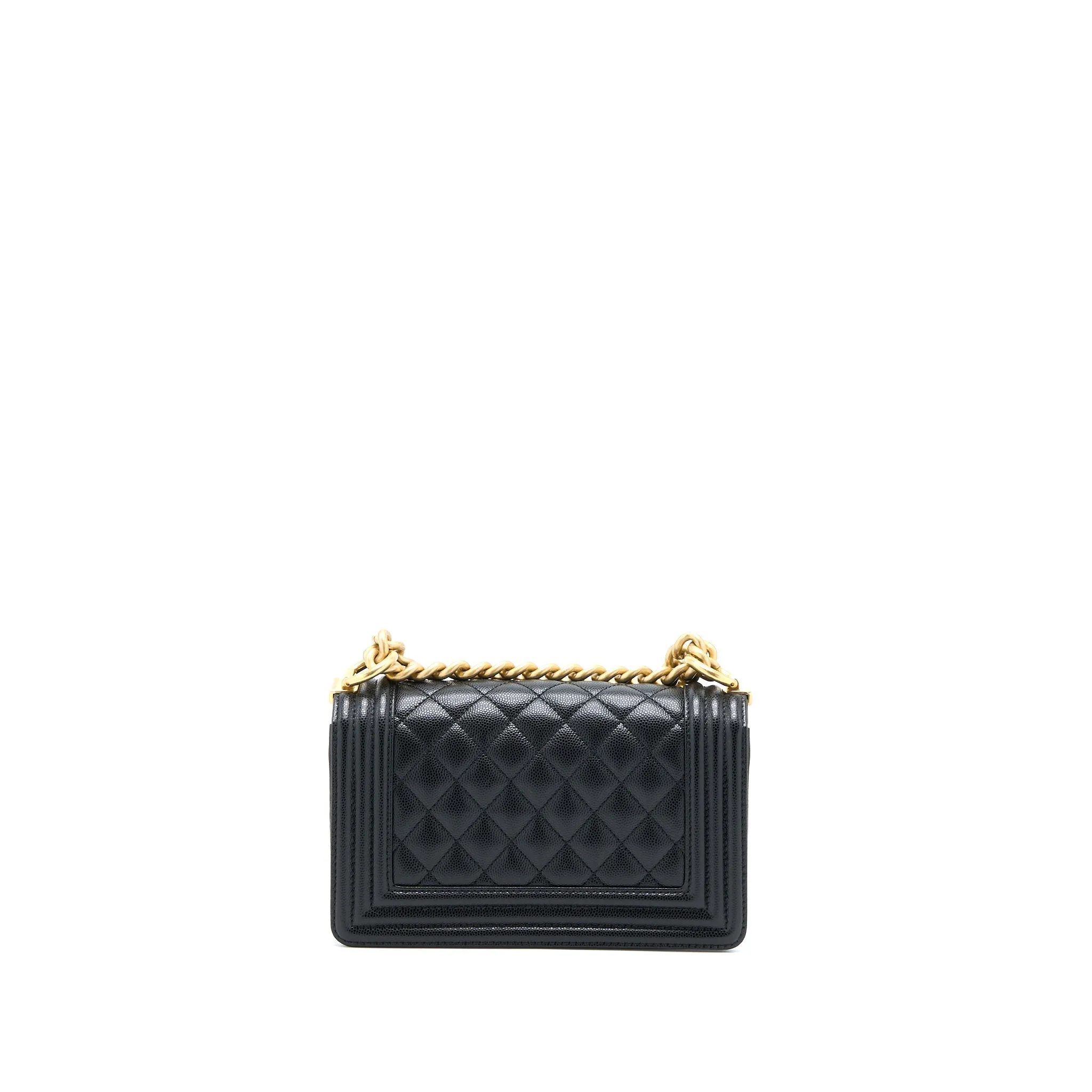 Chanel Black Bag Boy Small (Microchip) Sturdy Affordable  Caviar