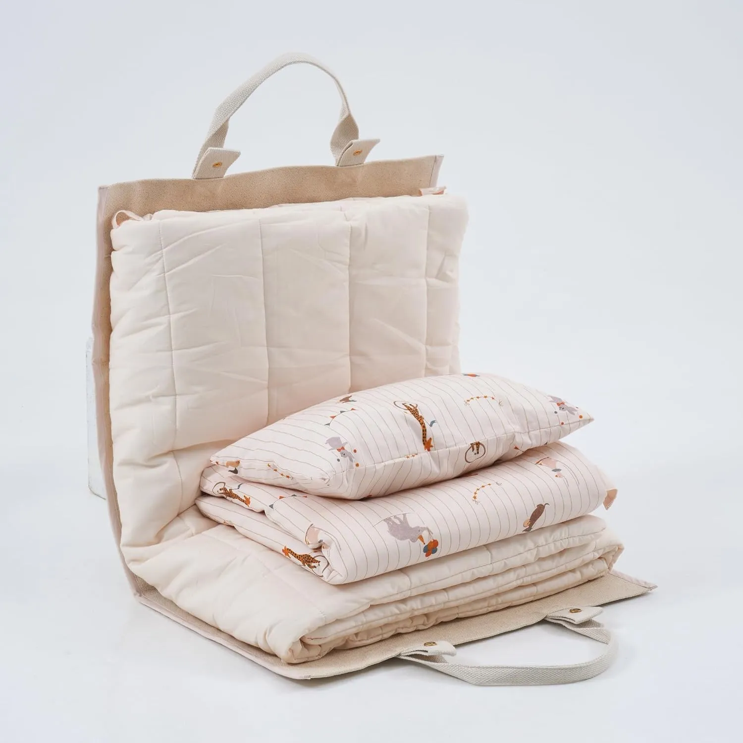 Children’s Portable Bedding - Sleeping Bags - Gifts for Kids - 100% Organic Cotton - Suitable for Boys & Girls - Includes Mat, Pillow, & Cover -Gender Neutral Design