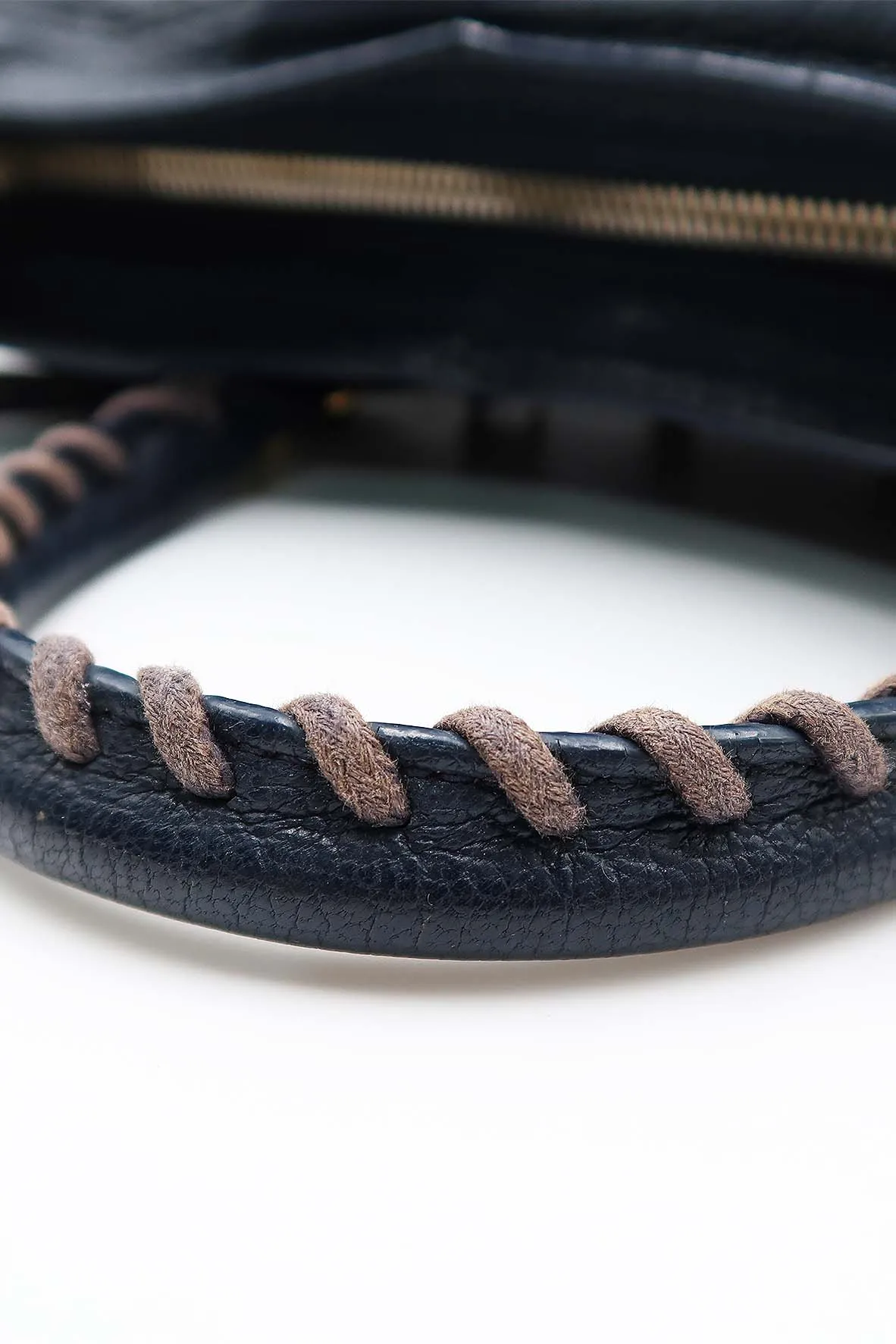 Classic City S Metallic Edge with Gold Hardware Navy